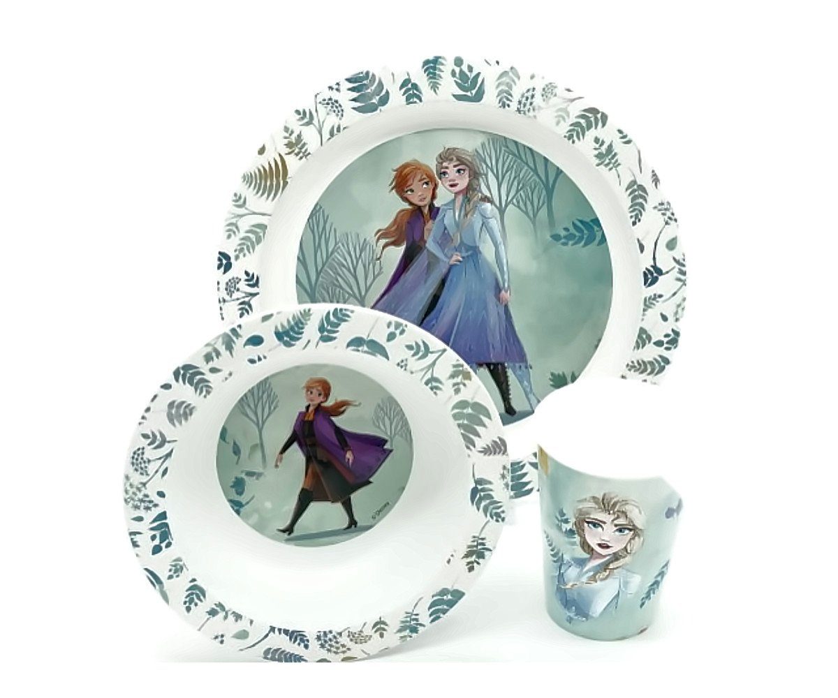 Stor Kindergeschirr-Set Frozen Disney Die Eiskönigin Kindergeschirr 3er Set Elsa Anna