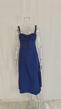 BlauWave Druckkleid Midriff Taille Shaper Kleid (1-tlg) Flowy Schlitz Lace Up Print Fitted
