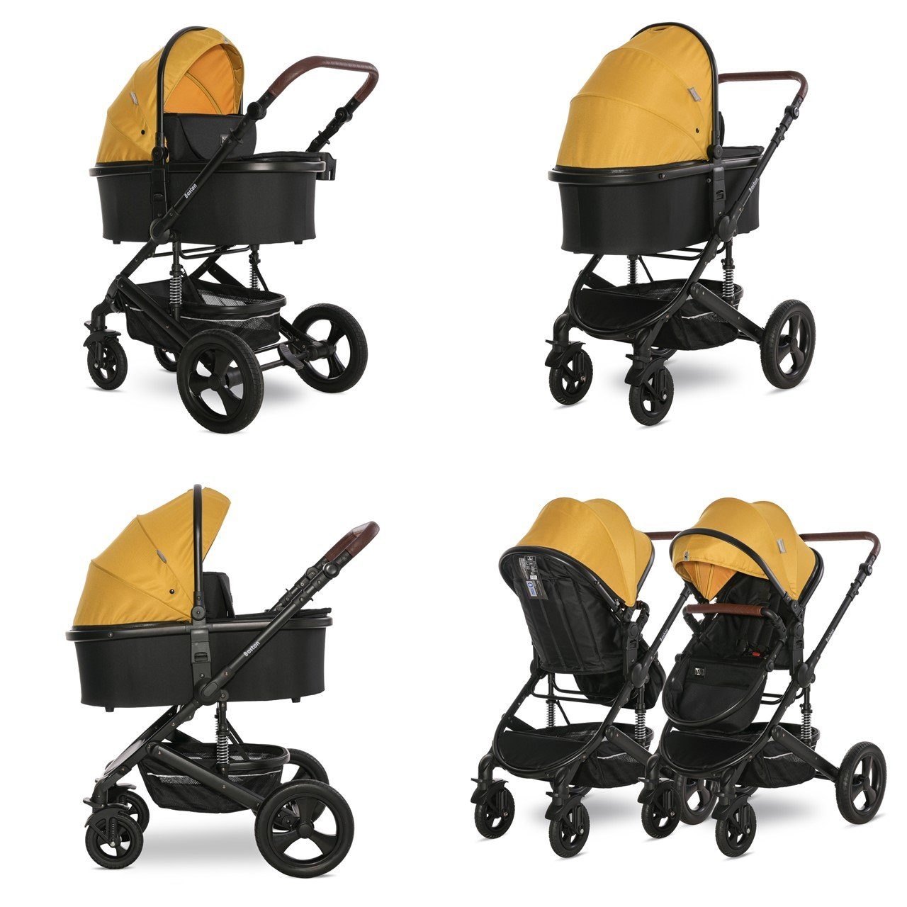 Lorelli Kombi-Kinderwagen Kombikinderwagen Boston 2 Mückennetz Sportsitz gelb kg 22 Babywanne in 1, bis