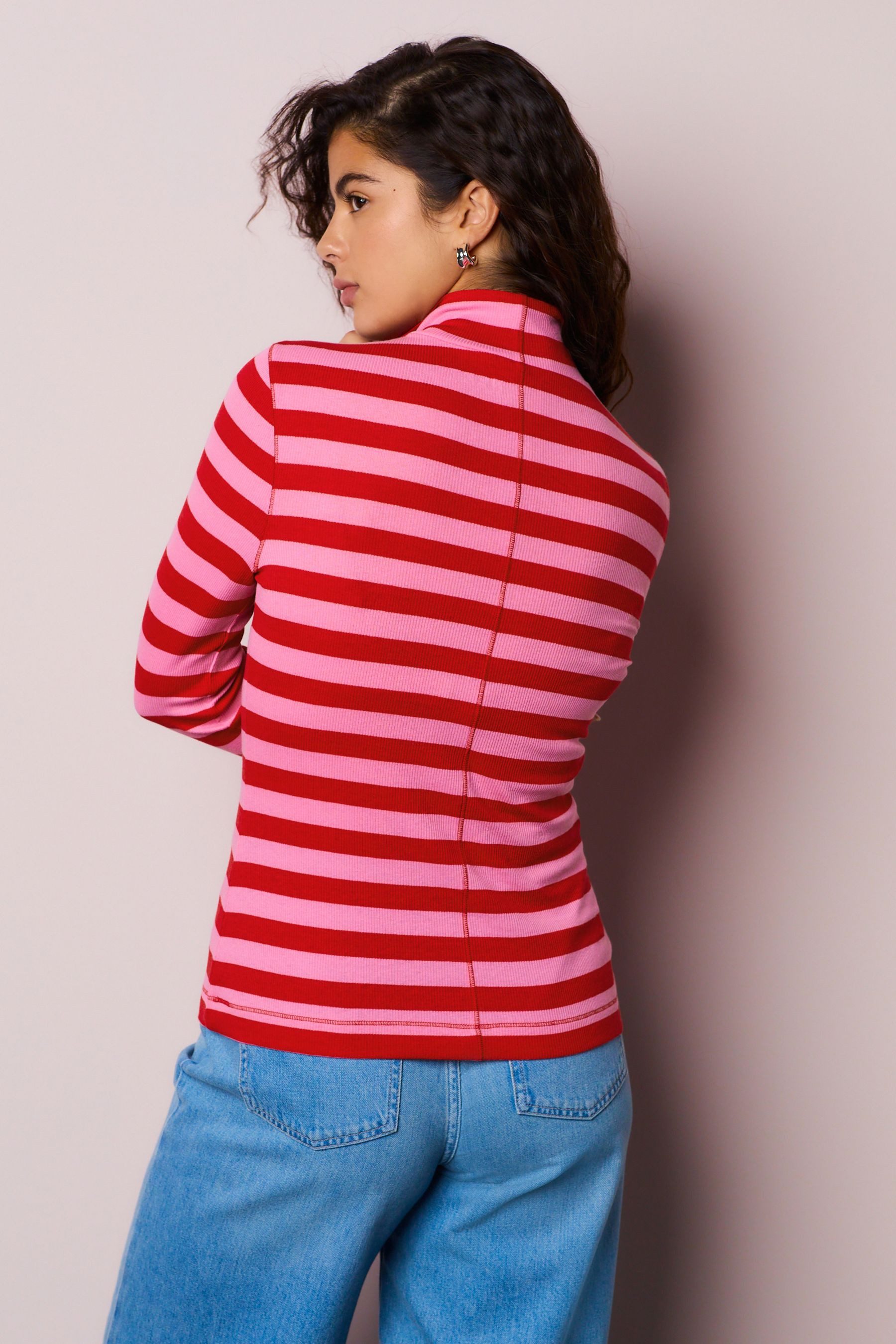 Next Rollkragenshirt Geripptes Langarmshirt mit Rollkragen (1-tlg) günstig online kaufen