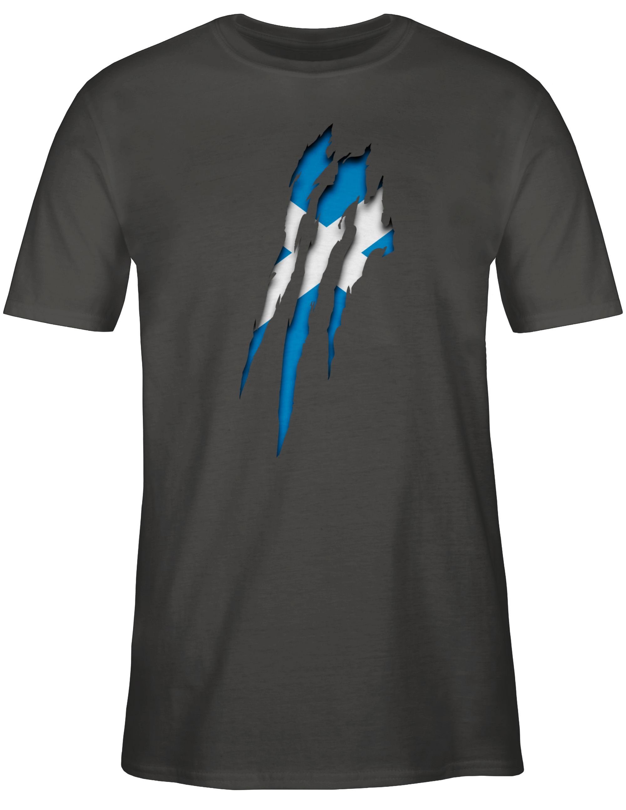 EM Krallenspuren T-Shirt Dunkelgrau 02 2024 - Shirtracer Fussball Schottland