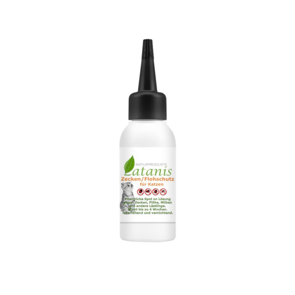 Latanis Naturprodukte Zeckenschutzmittel KT16 Forte, Zeckenschutz Flohschutz für Katzen, Spot on Tropfen 50ml, 50 ml