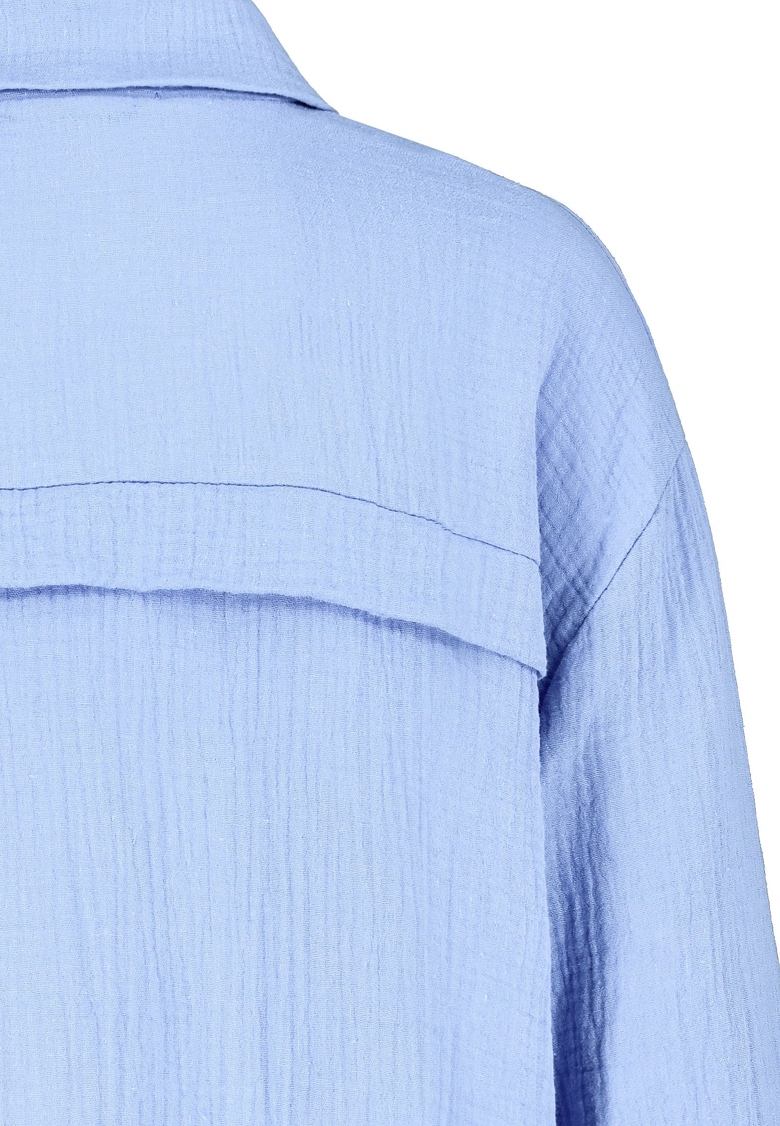 SUBLEVEL Langarmbluse Damen Musselinbluse langarm mit Kentkragen Oversizebluse aus Baumwolle