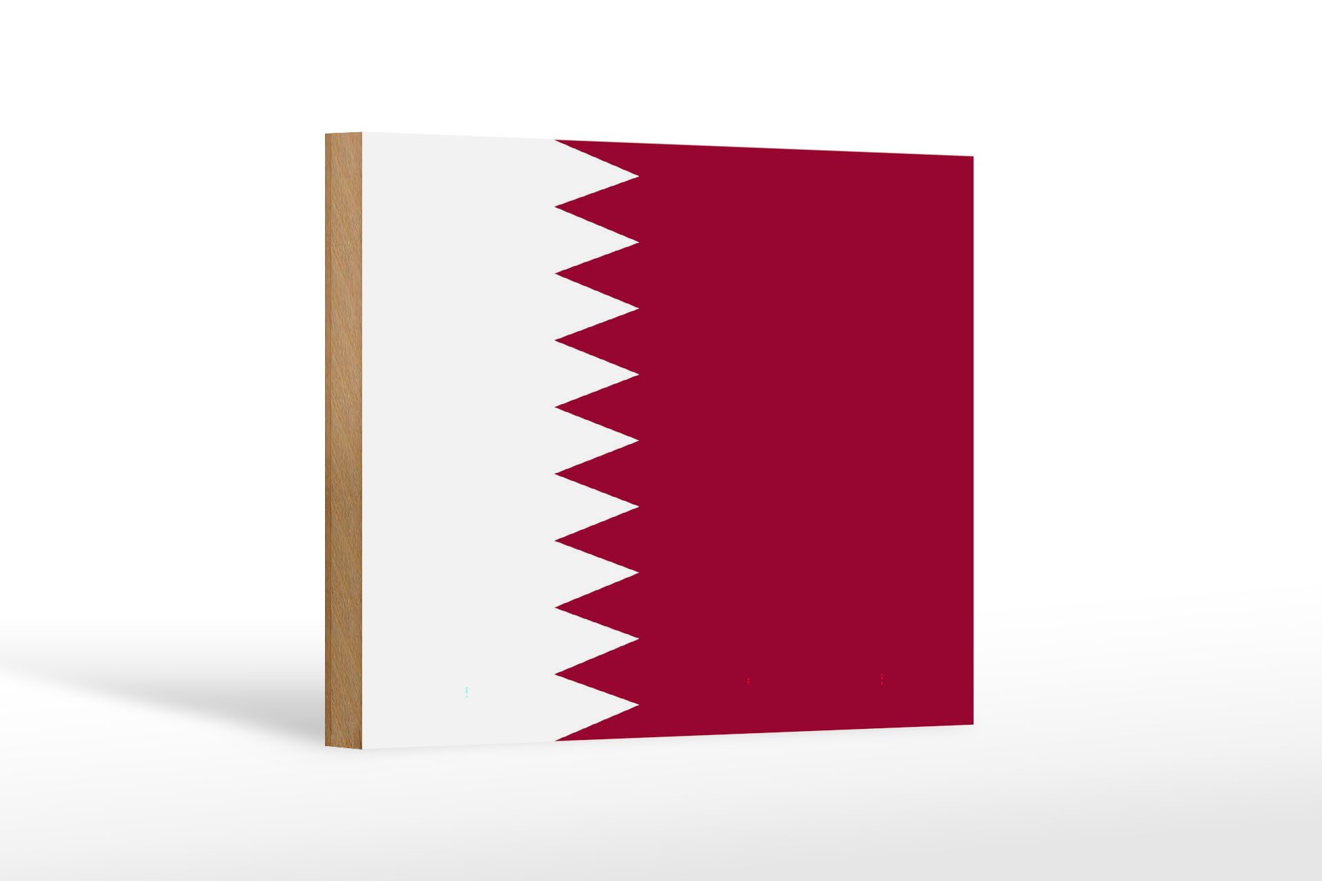 Femer GmbH Holzbild Flagge Katars 18x12 cm Flag of Qatar, Flaggen (1 St), Glatte Holzfaserplatte (MDF), vorn beschichtet