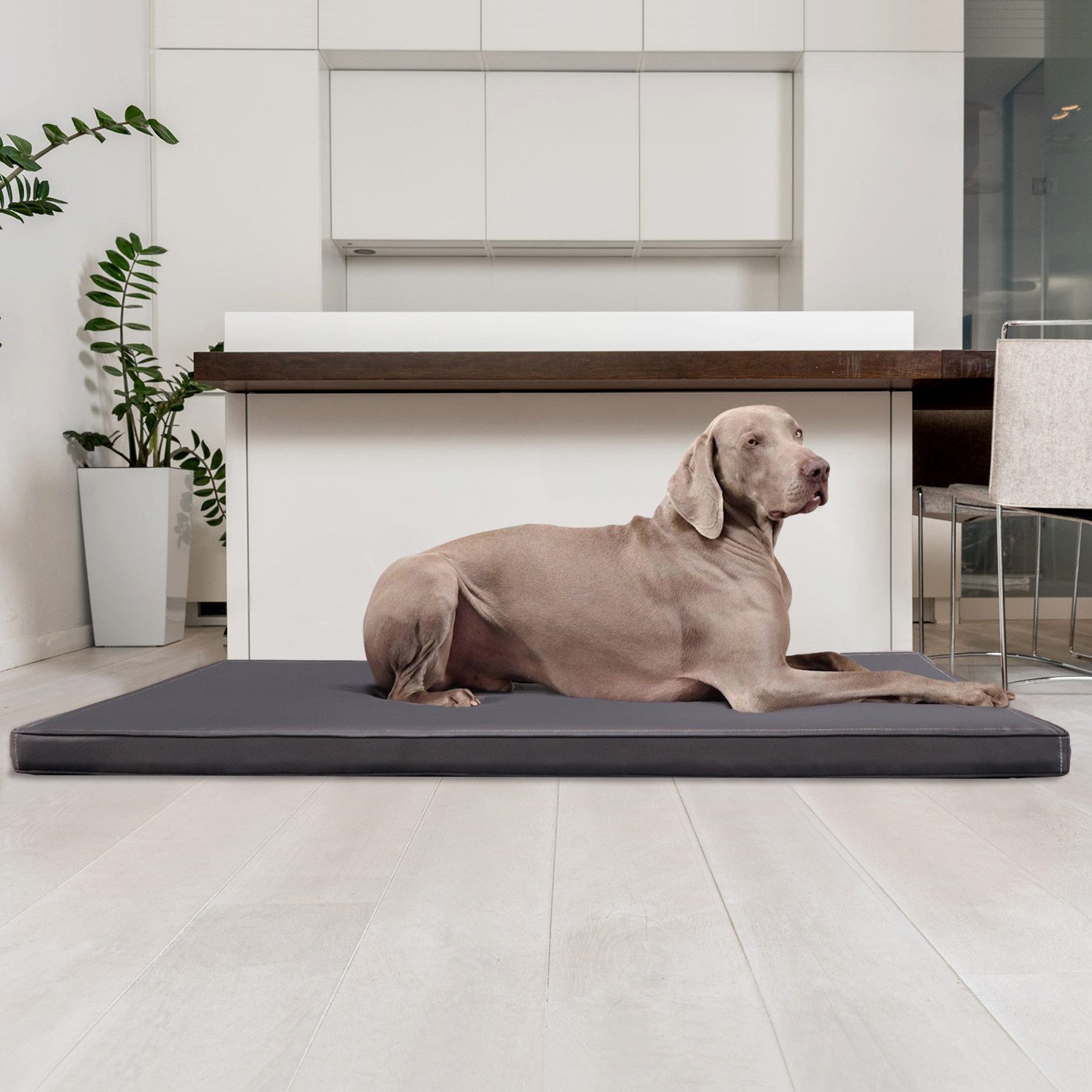 Thumbnail - tierlando® Tierbett CARLOS Ortho-Medic Orthopädische Hundematte Kunstleder Visco, Abwischbar, Haar resistent, ergonomisc...