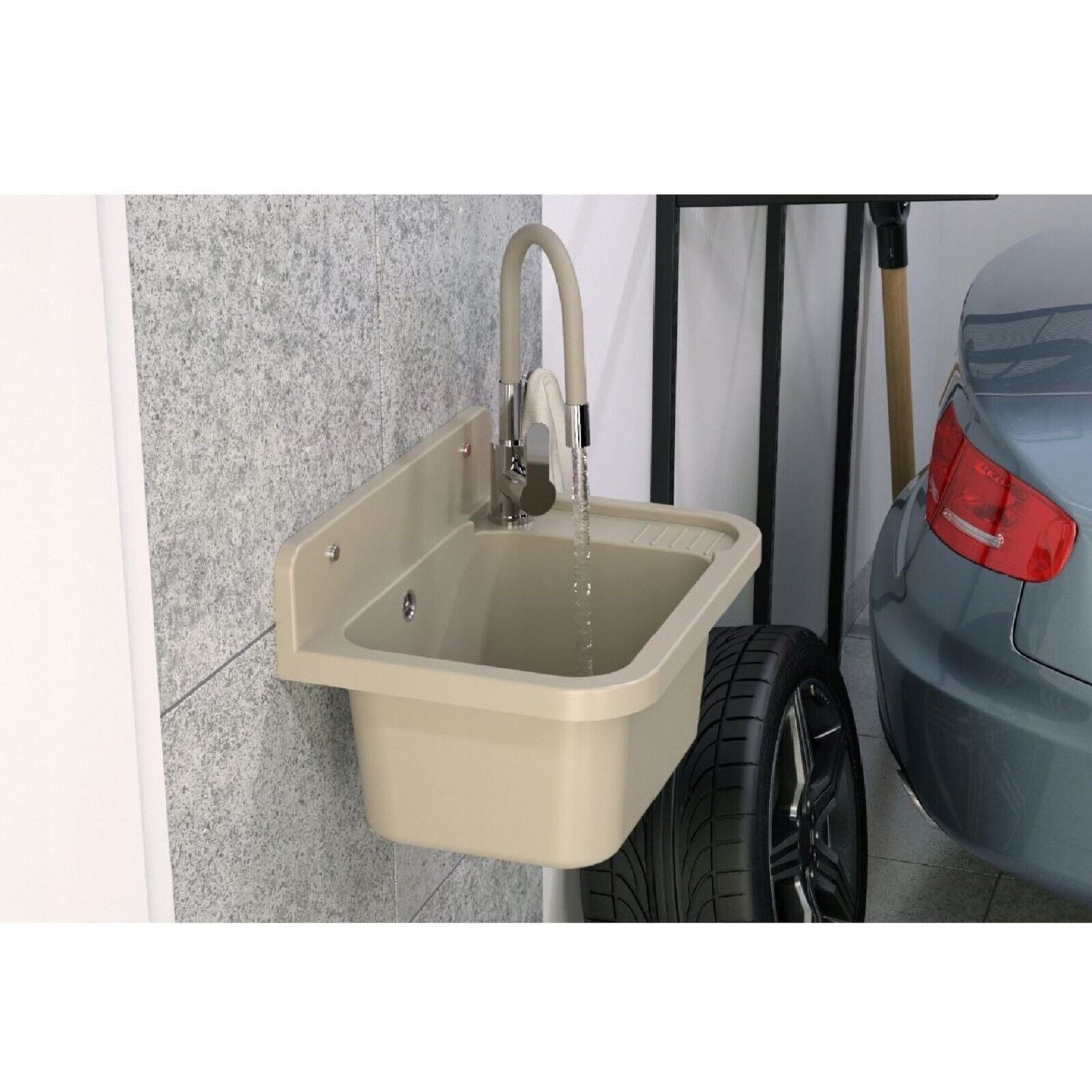 QLS Waschtischarmatur FLEX 2000 Küchenarmatur Wasserhahn Armatur Mischbatterie Brause Flexibel – Bild 5 von 5