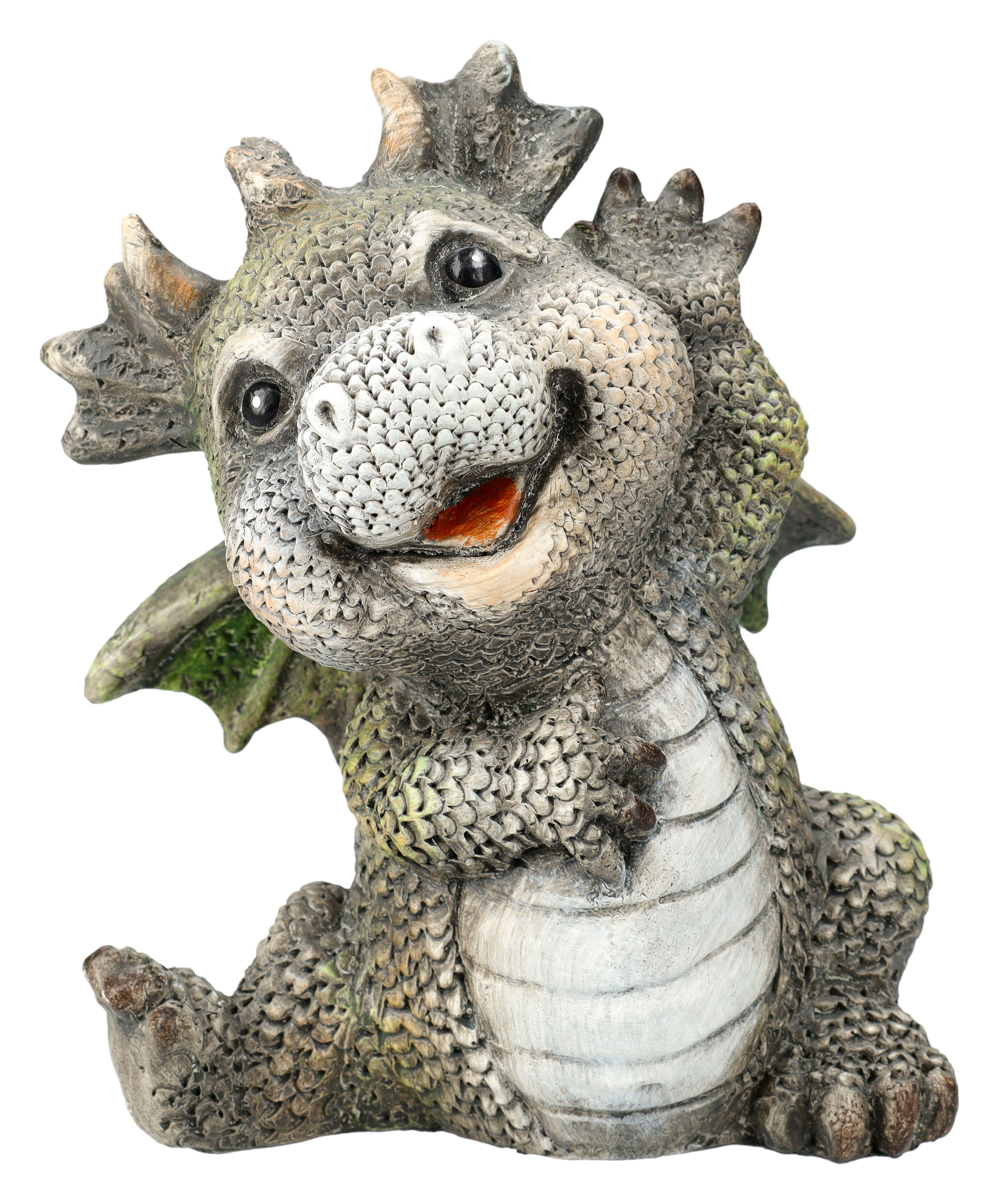 Figuren Shop GmbH Gartenfigur Gartenfigur - Lachender Drache - Fantasy Deko günstig online kaufen