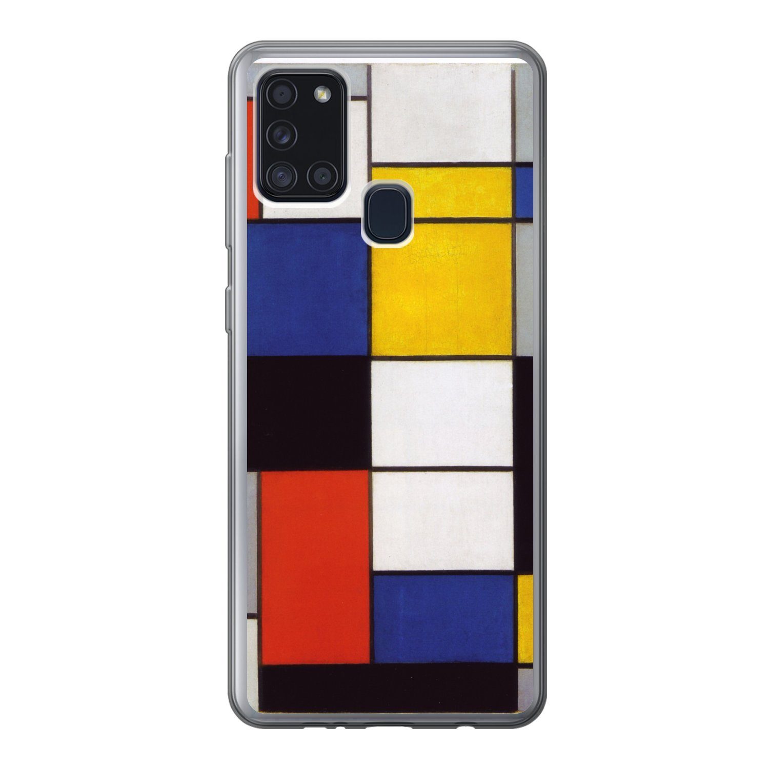 MuchoWow Handyhülle für Samsung Galaxy A21s Komposition A - Piet Mondrian, Smartphone-Bumper, Print, Handy Schutzhülle Dünn