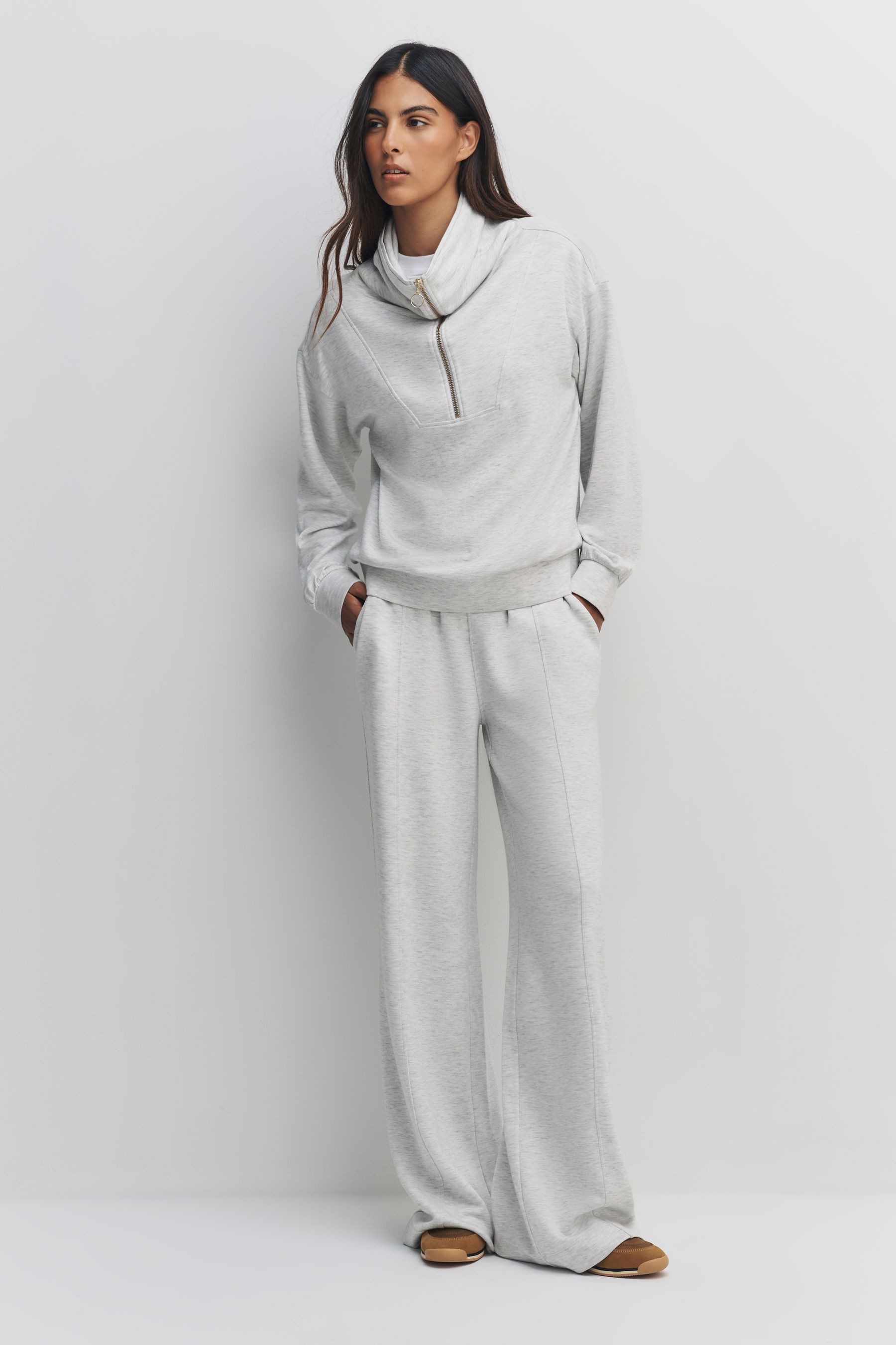 Next Jogginghose Premium Jersey-Jogginghose mit weitem Bein (1-tlg)