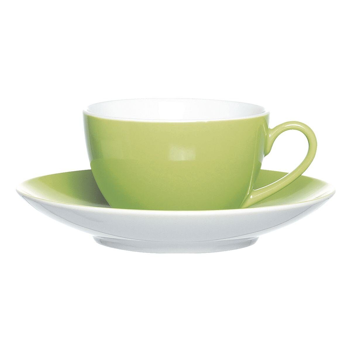 Ritzenhoff & Breker Kaffeeservice Doppio (4-tlg), Porzellan, Kaffeetassen inkl. Untertassen, spülmaschinen- & mikrowellengeeignet grün