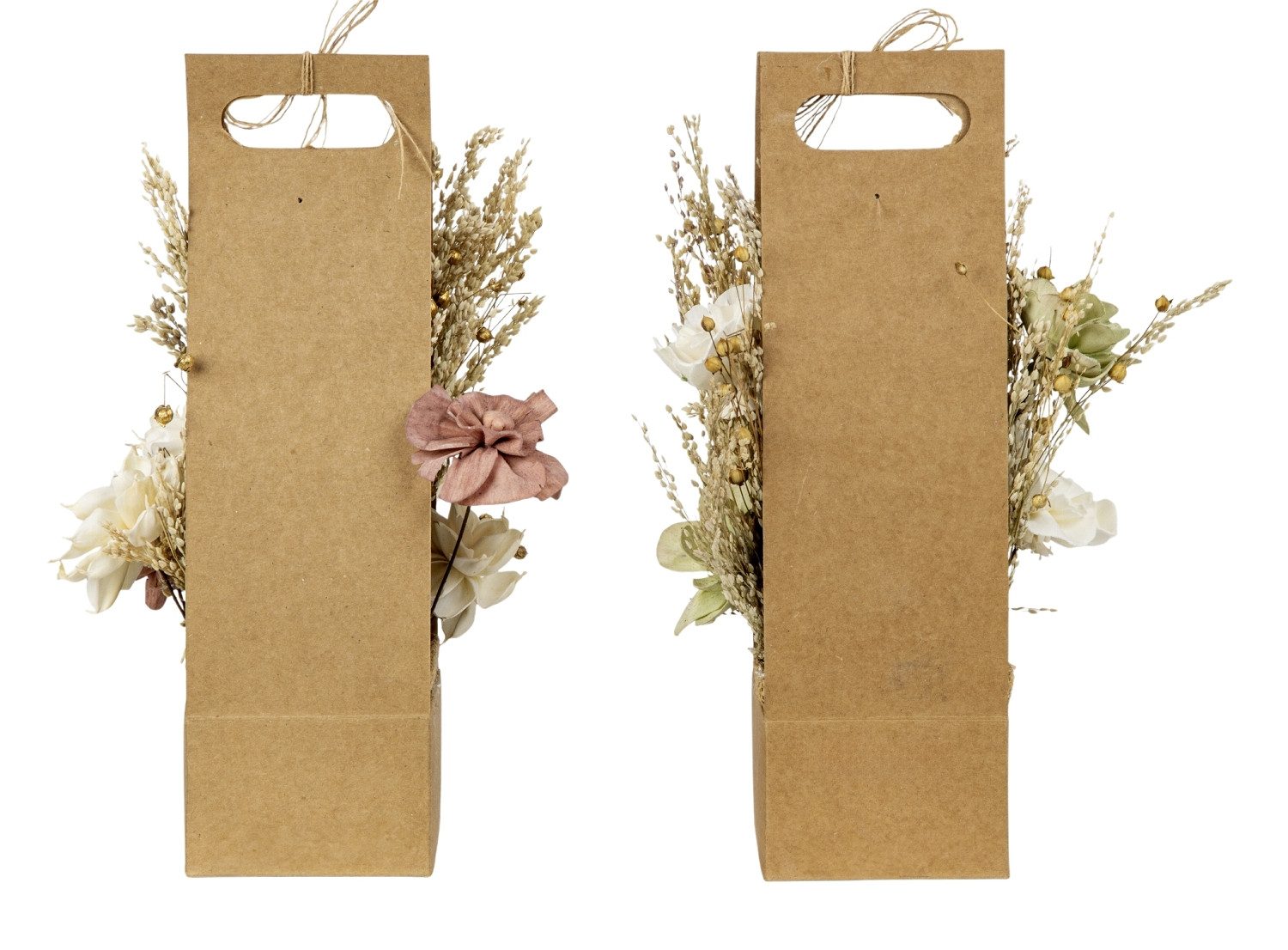 Trockenblume Blumengesteck Deko Blumen getrocknet in Geschenkverpackung, XiRRiX, Höhe 30.5 cm, Trockengesteck Rosendeko