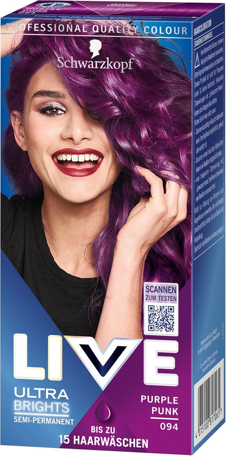 Schwarzkopf Haarfarbe Live Ultra Brights 094 Purple Punk, Ohne Ammoniak