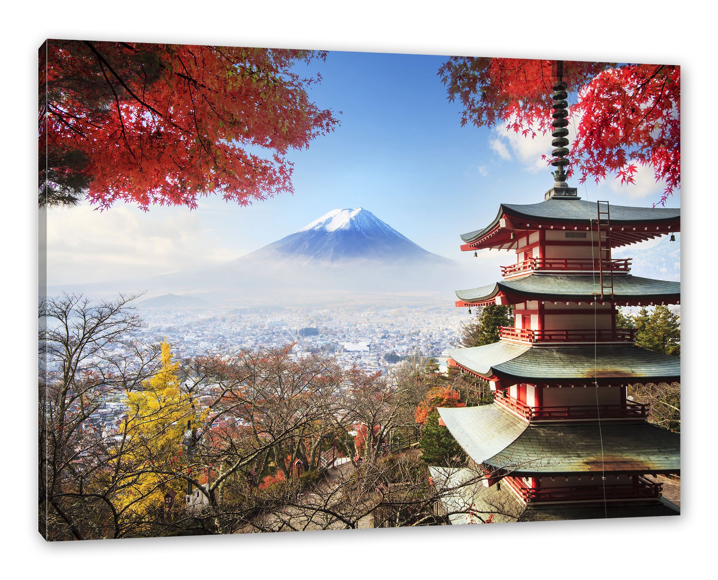Pixxprint Leinwandbild Japanischer Tempel im Herbst, günstig online kaufen