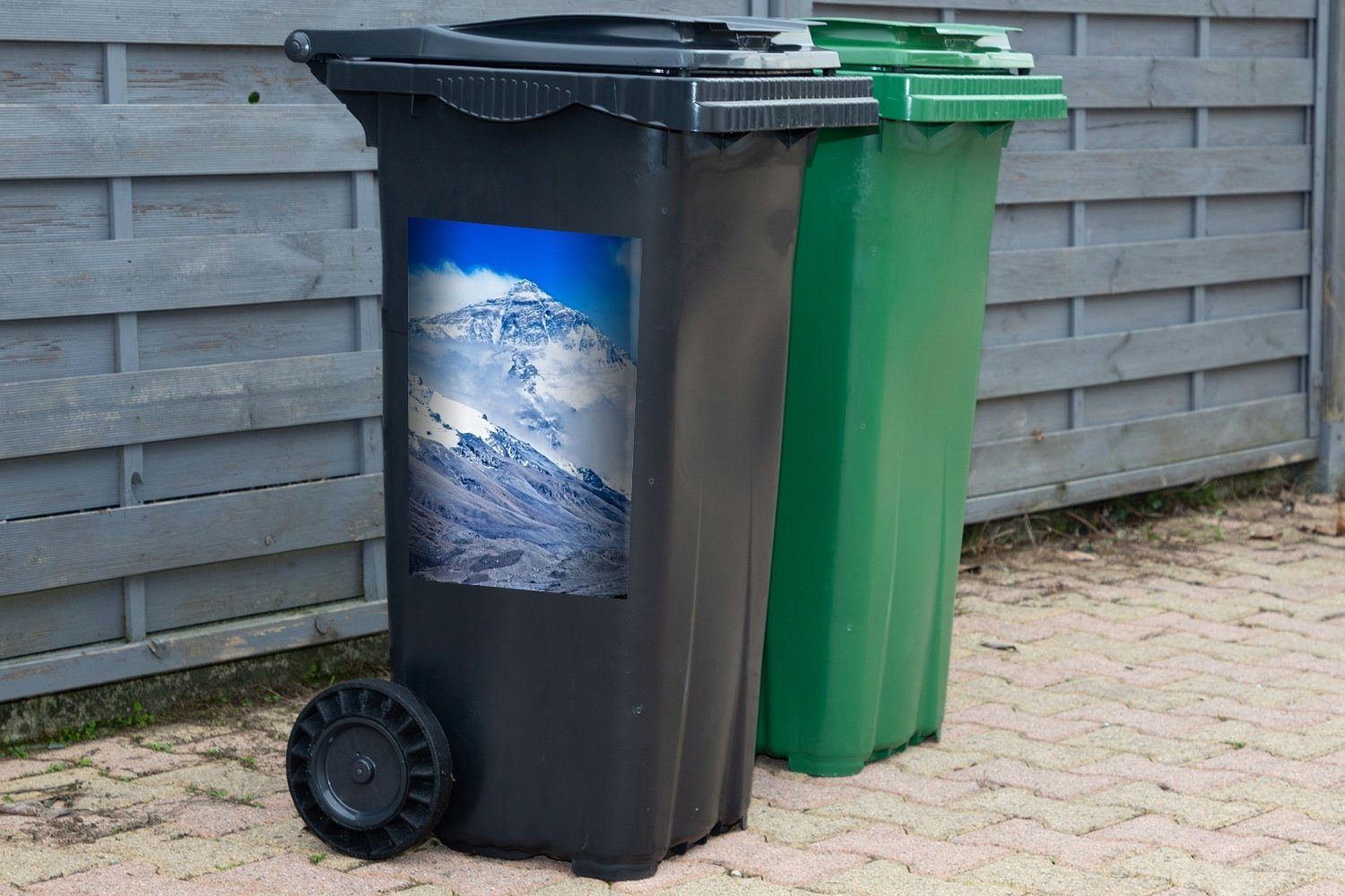 Nepal Sticker, Wolken St), Mülleimer-aufkleber, in mit (1 Everest MuchoWow Container, Mülltonne, Wandsticker Mount Abfalbehälter