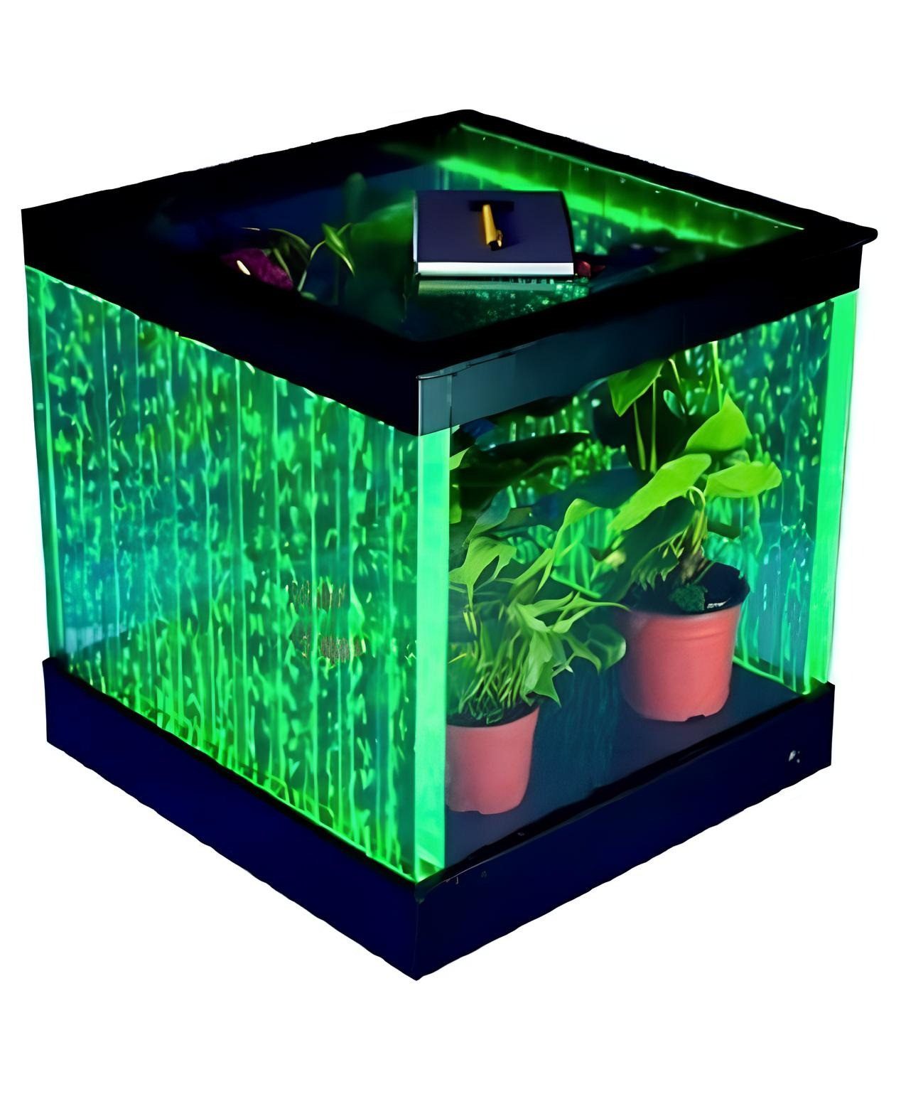 Xlmoebel Couchtisch Neuer LED-beleuchteter Design-Couchtisch mit Wasser-Säulen-Säule (Led Couchtisch), Hergestellt in Europa