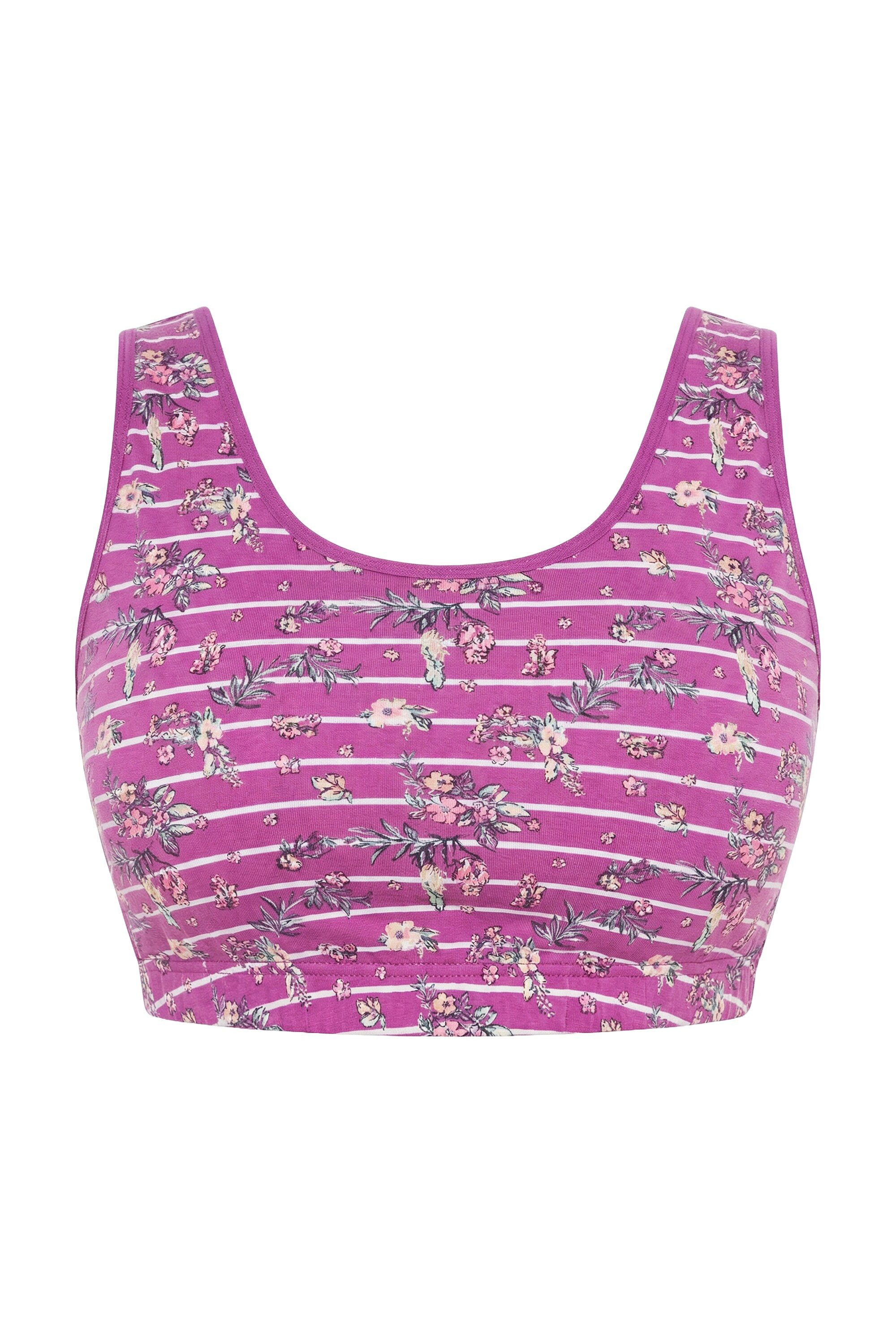 Bustier Bustier Ringel/Blüten Rundhalsausschnitt