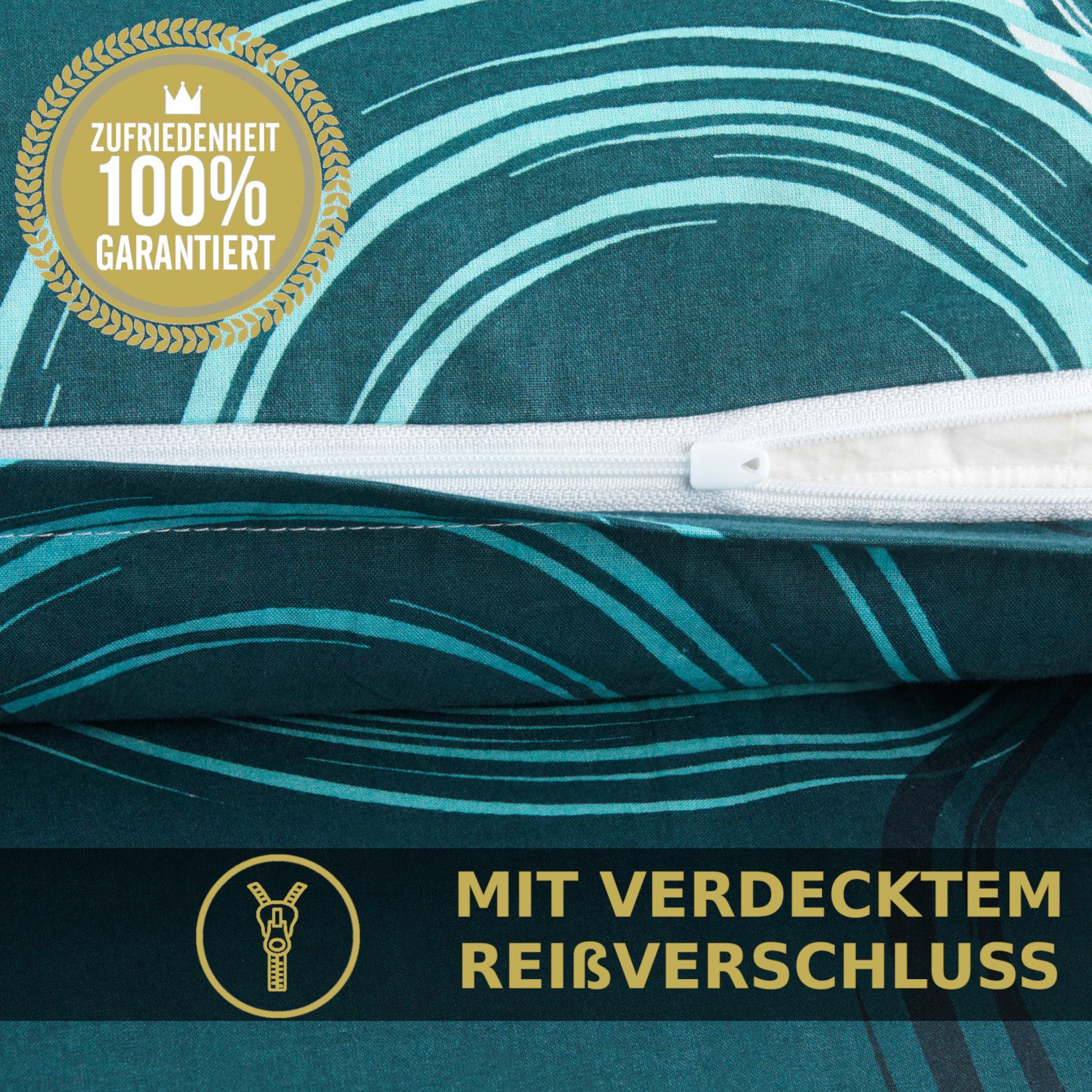 Malika Bettwäsche Baumwolle weiche Bettwäsche für gemütliche Nächte, Baumwolle, 2 teilig, Für Allergiker geeignet, pflegeleicht, angenehm weicher Stoff – Bild 4 von 5