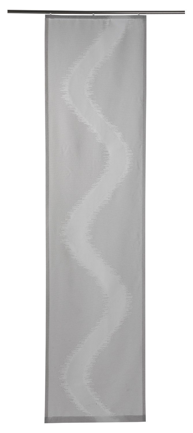Vorhang BABETT, Flächenvorhang, Grau, L 245 x B 60 cm, Paneelwagen, halbtransparent