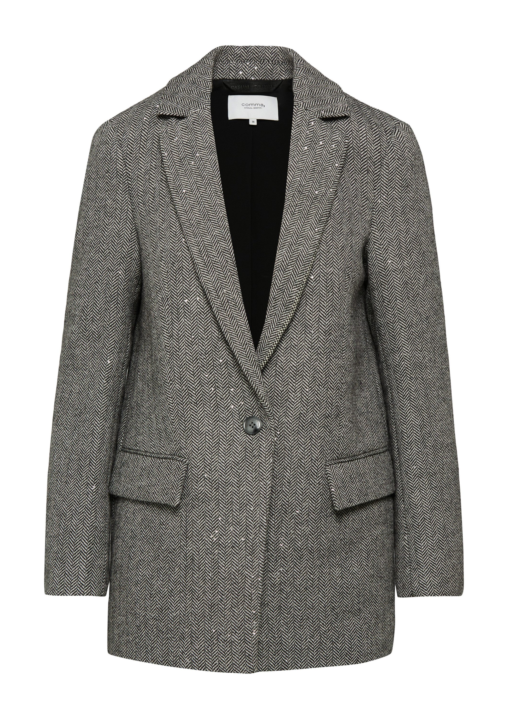 comma Jackenblazer Indoor-Blazer Wollmix-Blazer mit zarten Pailletten günstig online kaufen