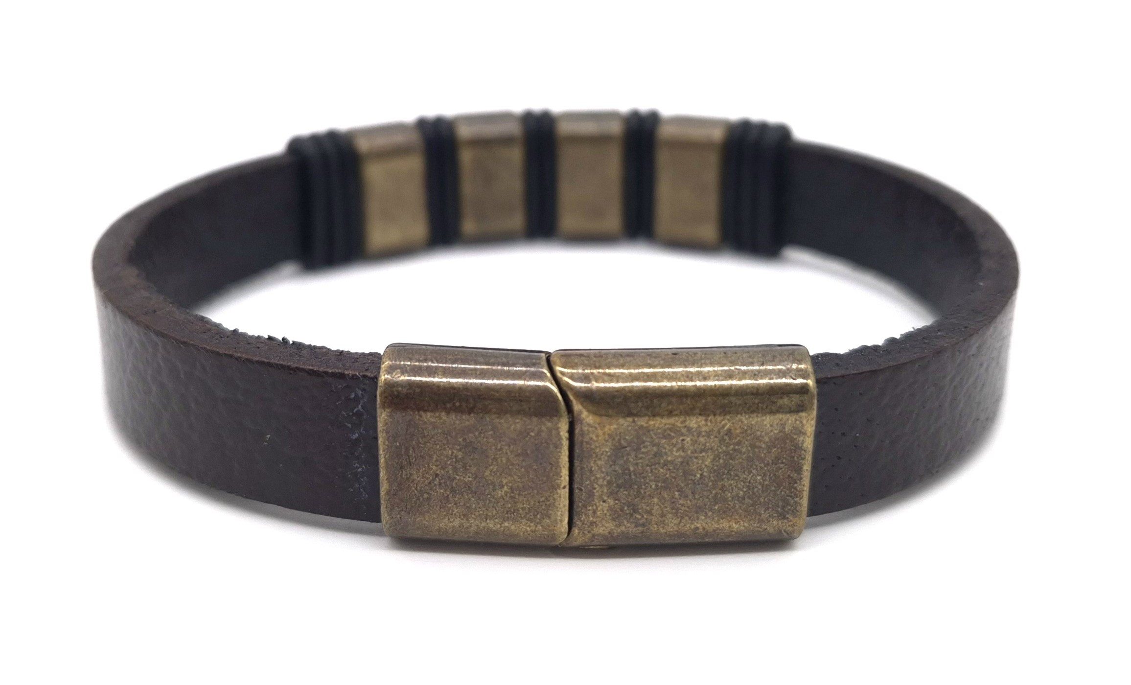 NAHLE Lederarmband Elegantes Leder Armband aus Echtleder Vintage Armband (inkl. Schmuckbox), aus Echtleder mit Edelstahl