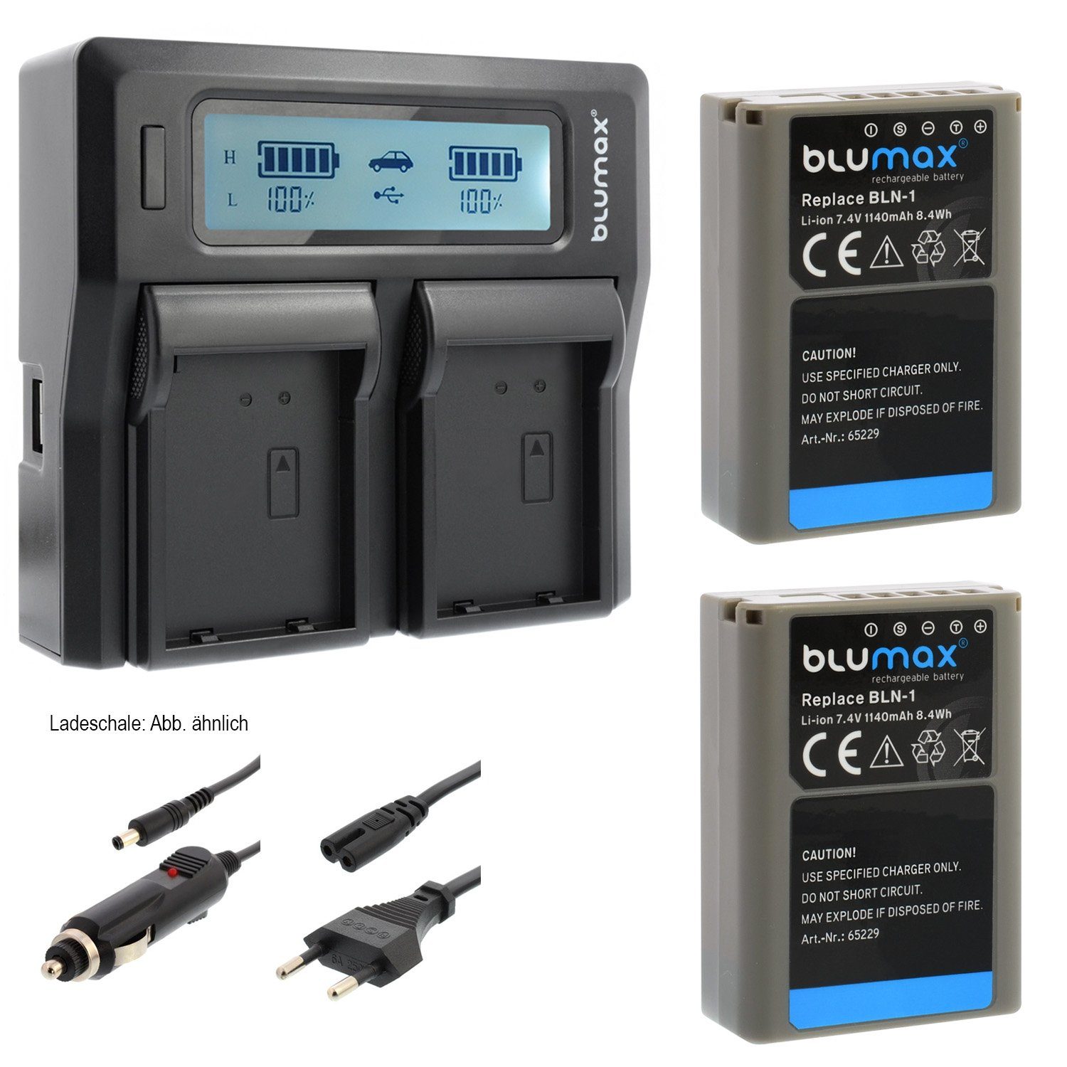 Blumax Set mit Lader für Olympus BLN-1 OM-D E-M1 1140 mAh Kamera-Akku