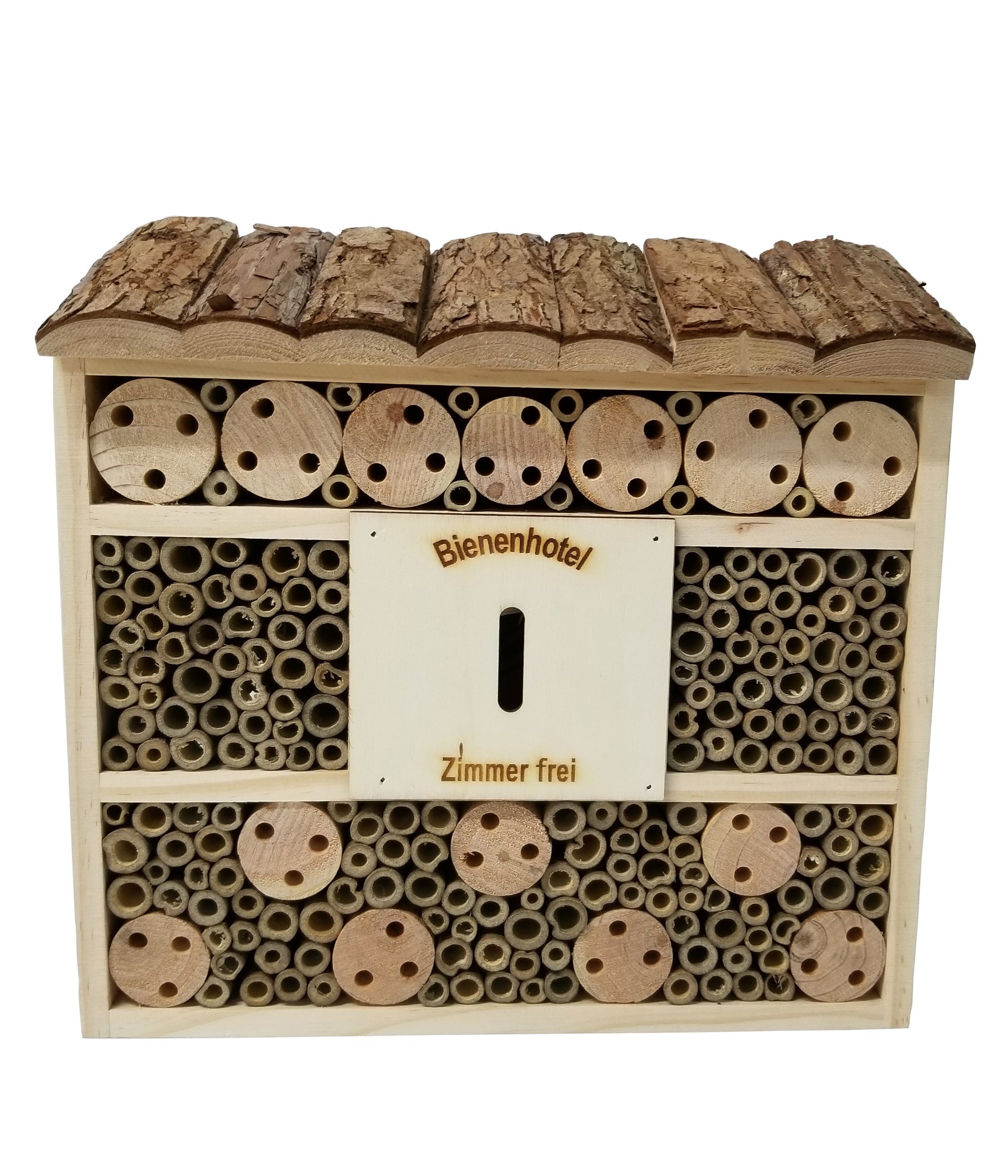 Dehner Insektenhotel Natura Premium Andrena, 29.5 x 9.9 x 29 cm, Schutz und Nistmöglichkeit für Wildbienen im eigenen Garten