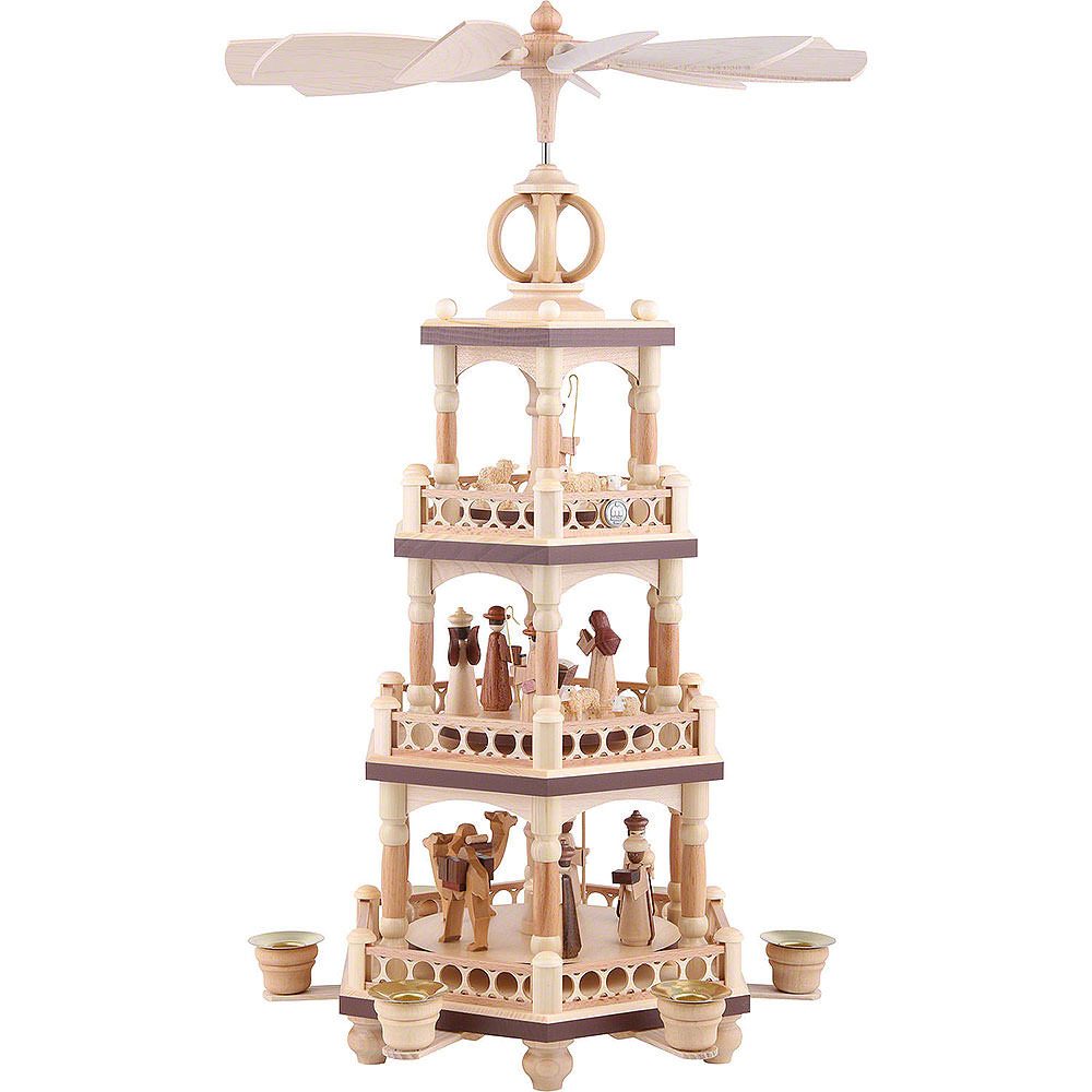Müller Kleinkunst GmbH Seiffen Weihnachtspyramide 3-stöckige Pyramide Heilige Geschichte (51cm) von Müller Kleinkunst