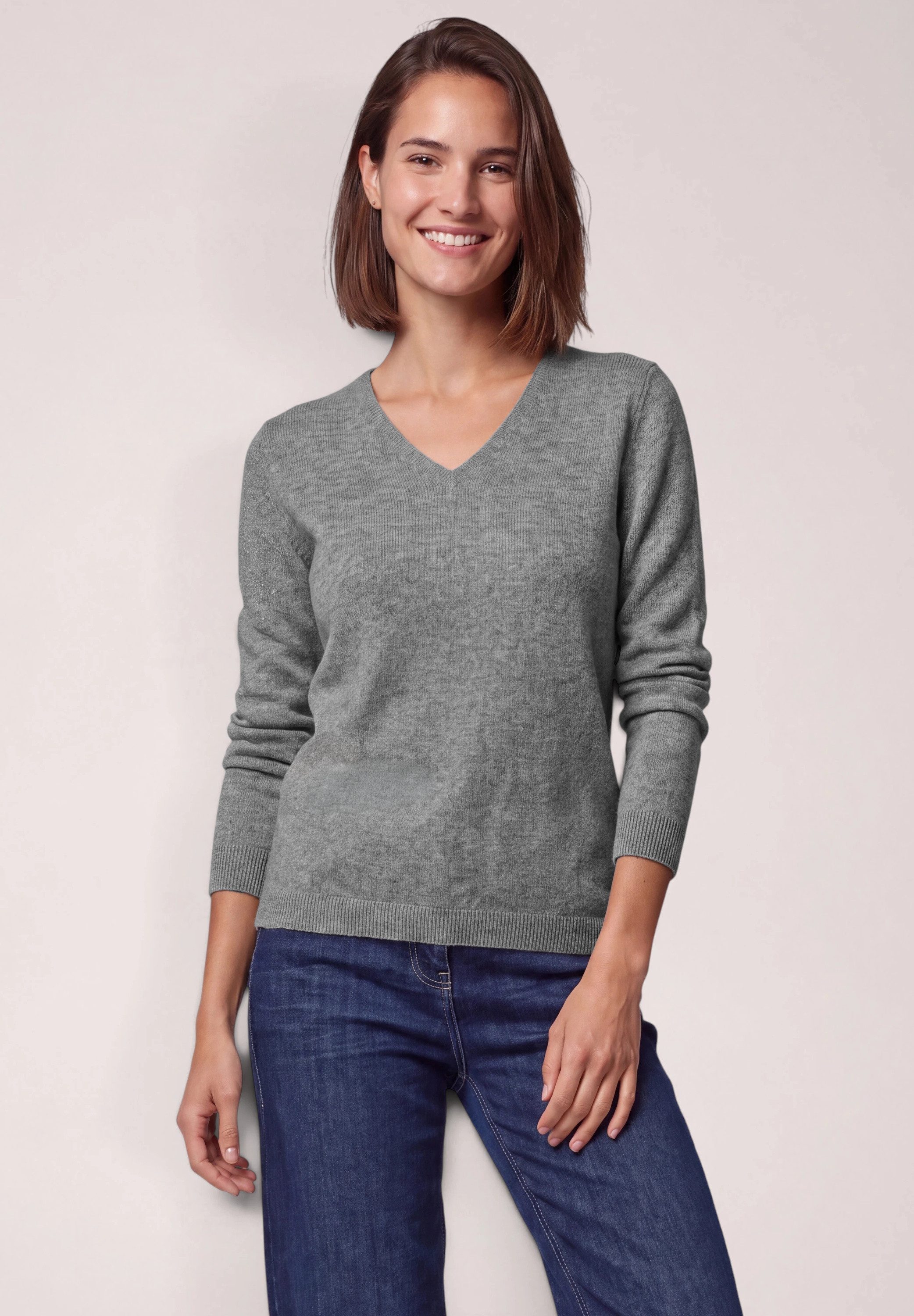 CECIL Strickpullover mit V-Ausschnitt