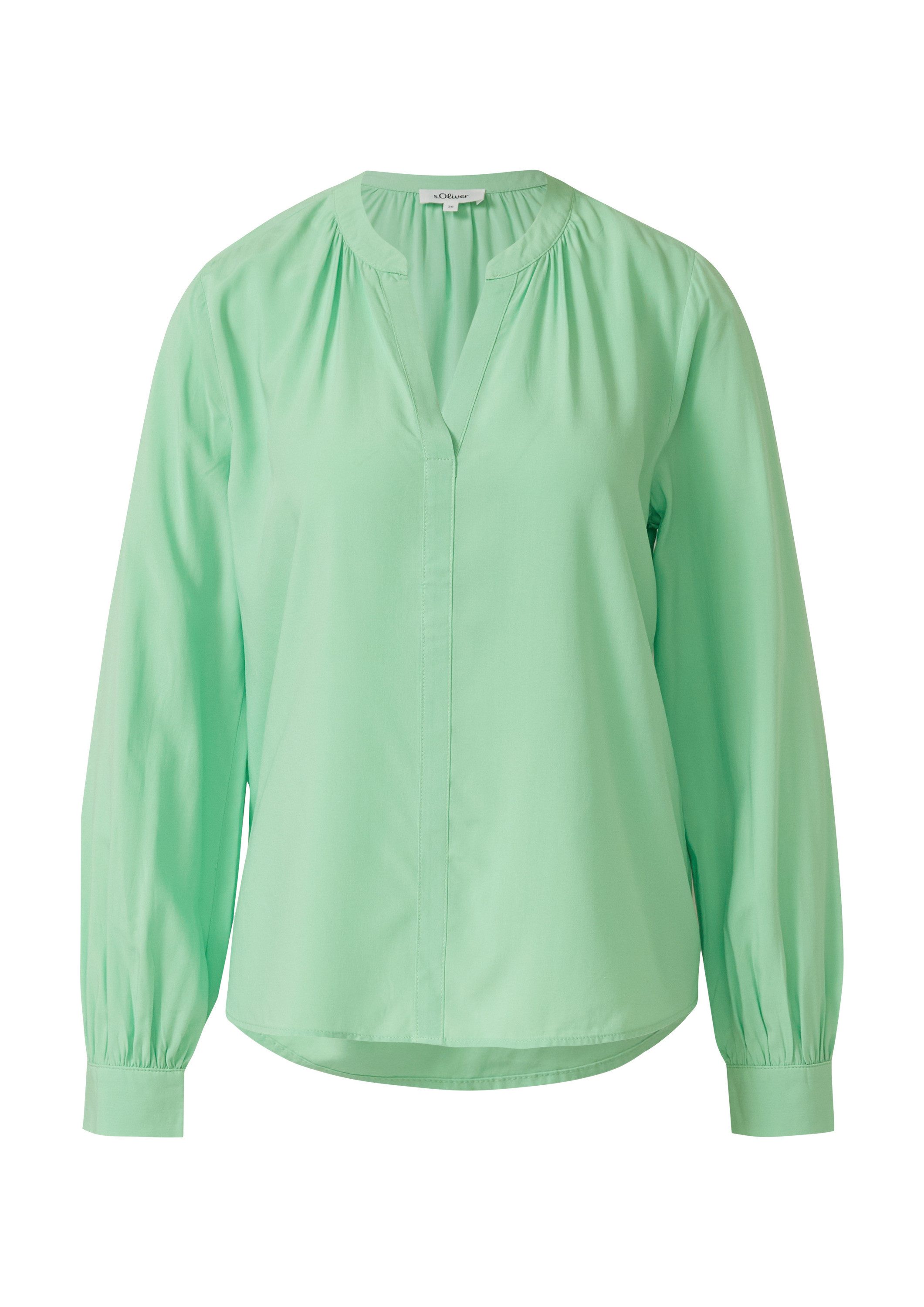 s.Oliver Langarmbluse Bluse Weiche Viskose-Bluse mit Raffung günstig online kaufen