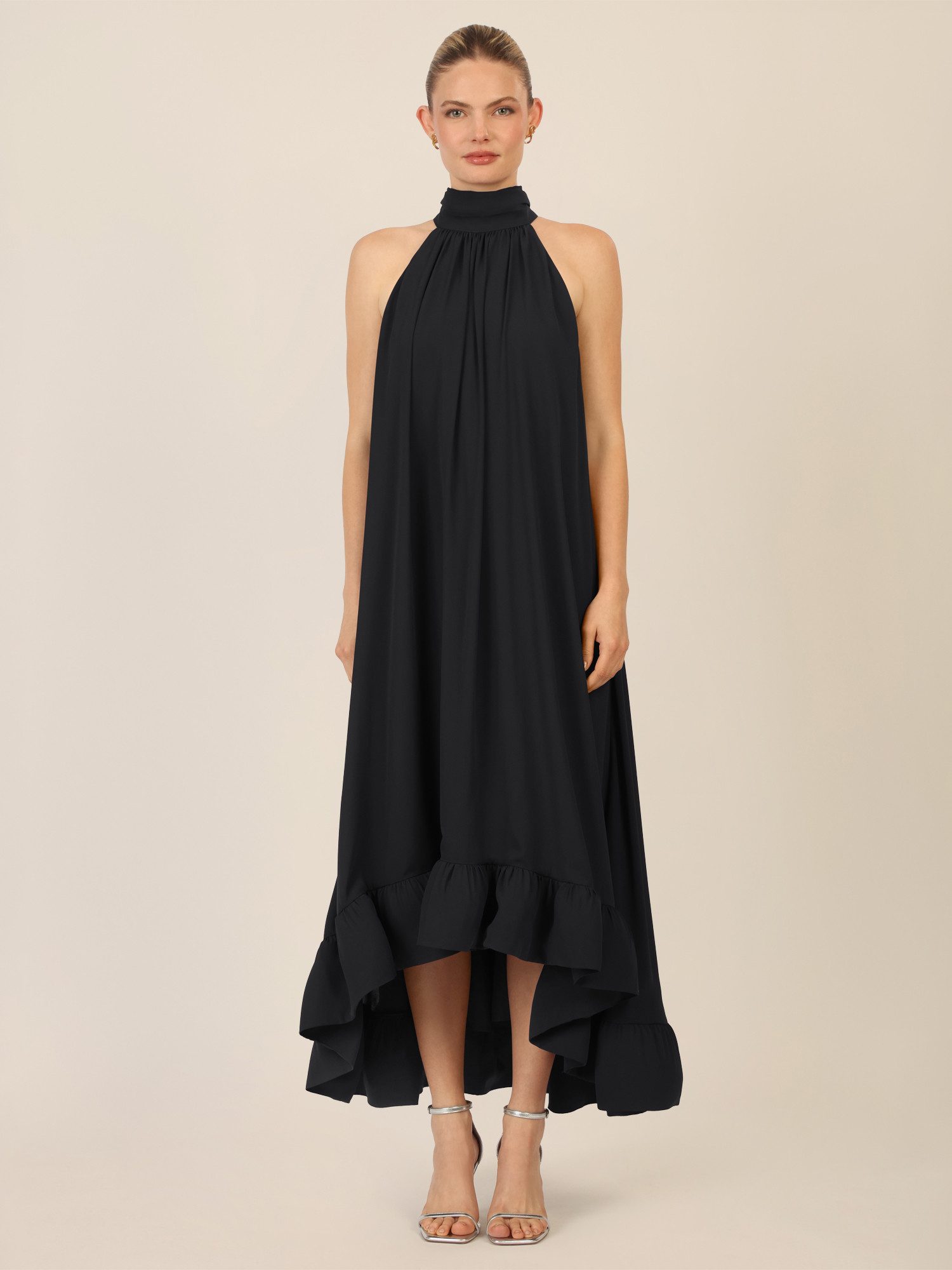 Apart Chiffonkleid mit Volantsaum
