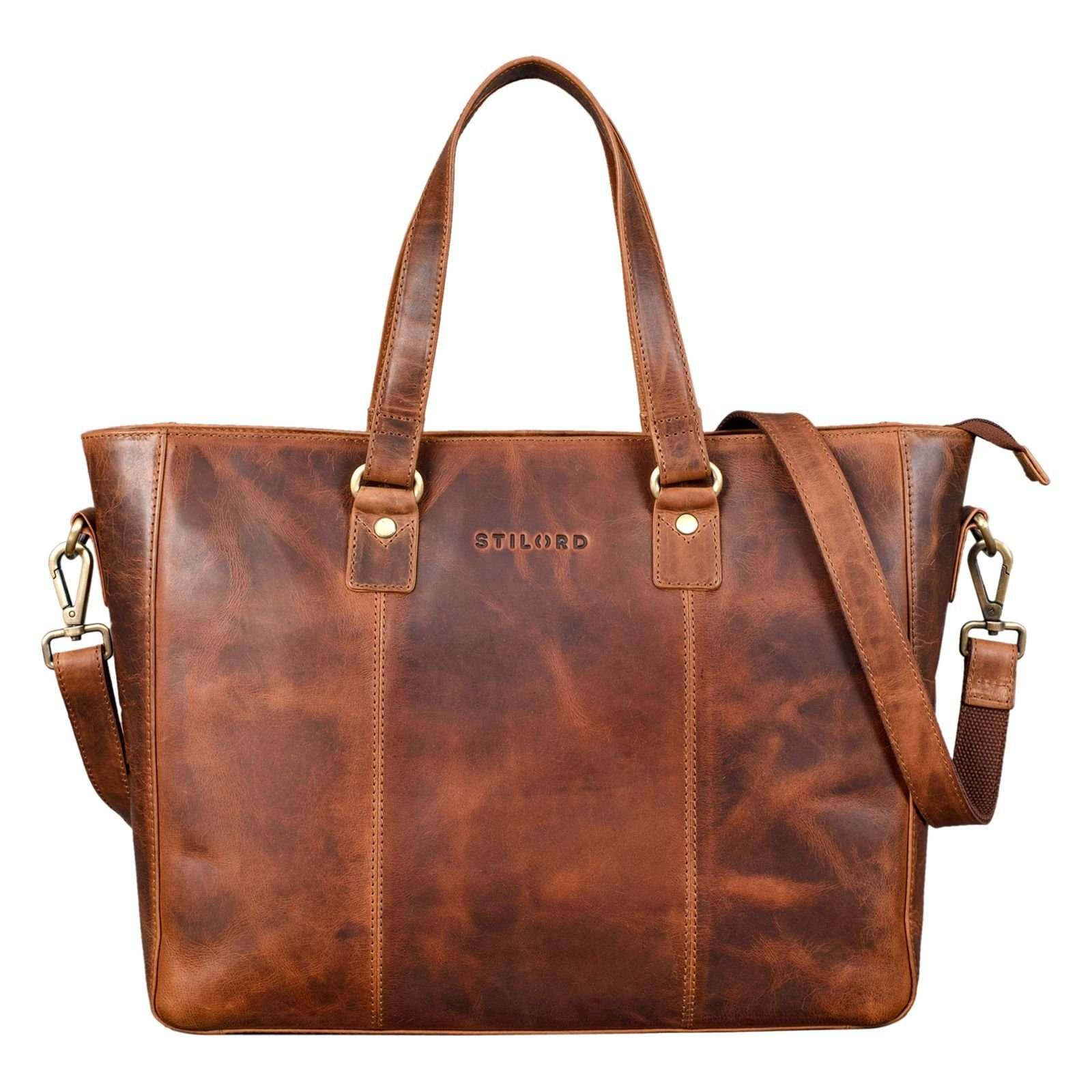 STILORD Handtasche "Emmeline" Shopper Tasche Leder Business Damen Aktentasche