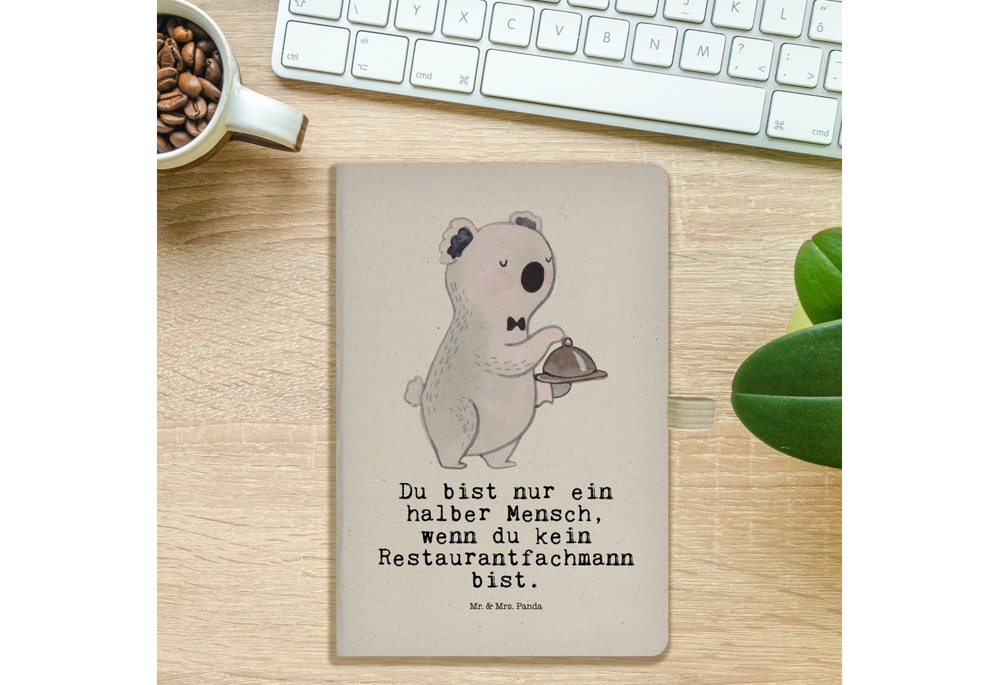 Thumbnail - Mr. & Mrs. Panda Notizbuch Restaurantfachmann Herz - Transparent - Geschenk, Arbeitskollege, Ser Mr. & Mrs. Panda, Hochw...