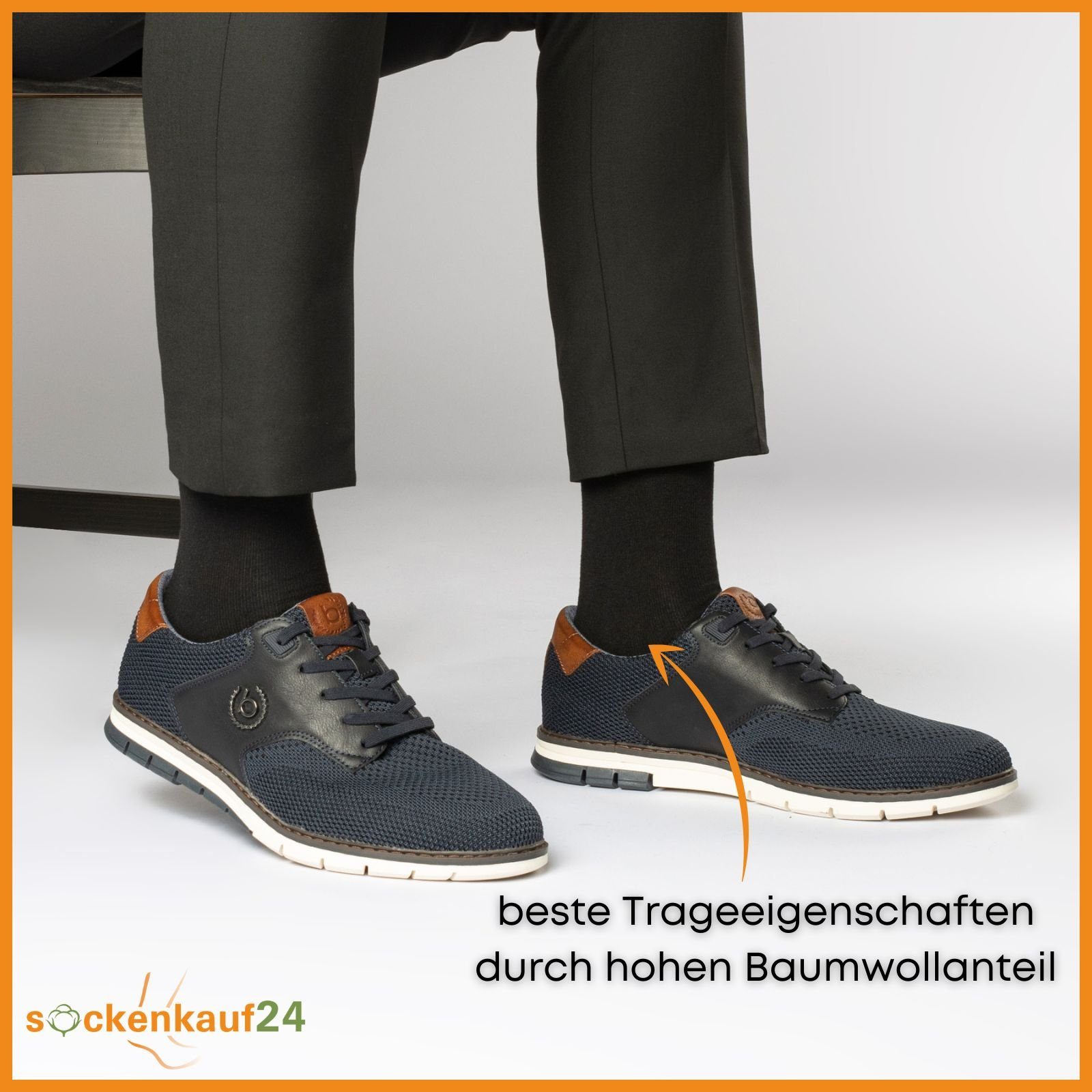 sockenkauf24 Socken 12 Paar Damen & Herren Baumwollsocken mit Komfortbund Strümpfe