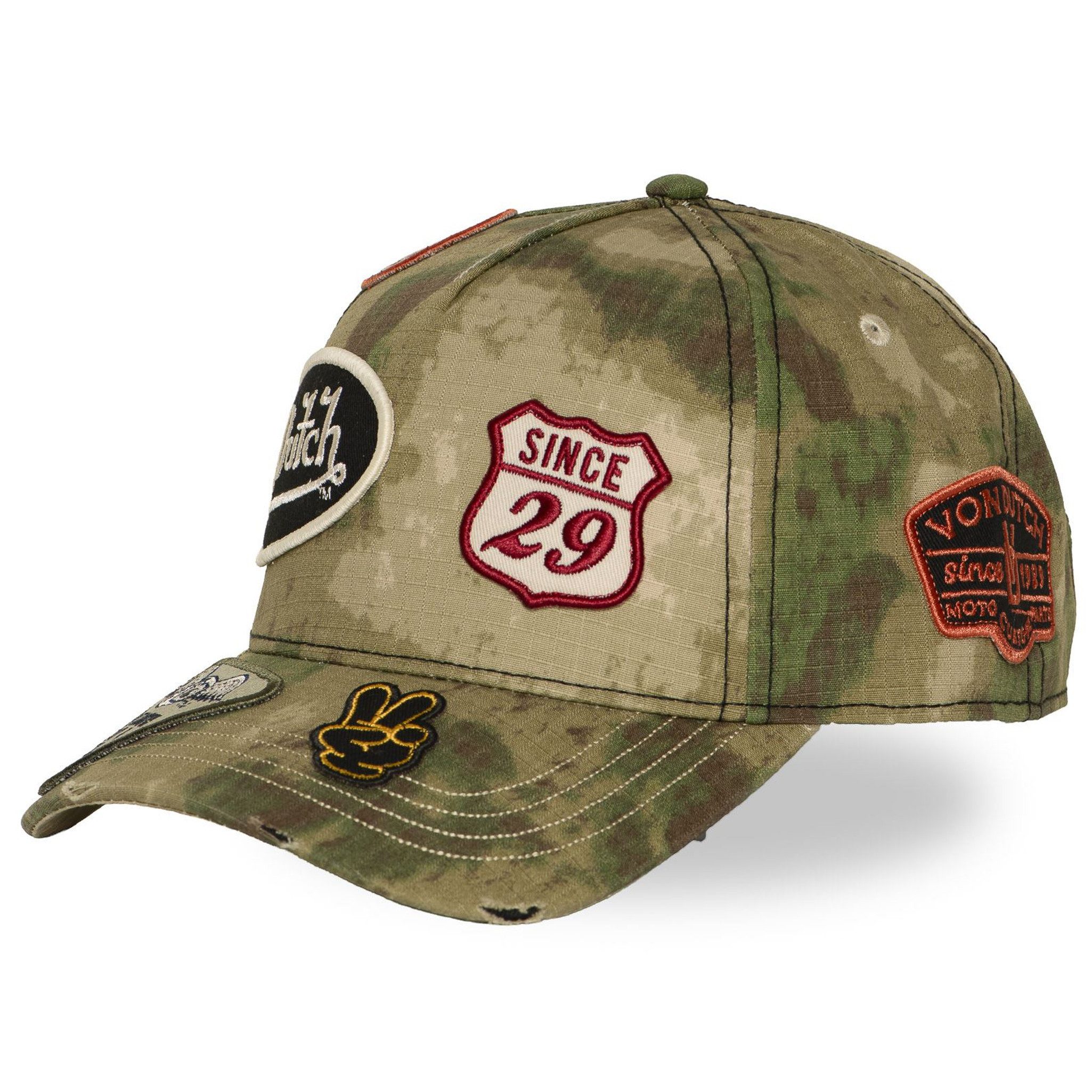 Von Dutch Baseball Cap Von Dutch Originals 5 Panel Snapback Cap CAMO PATCH VD (Basecap, Basecap, Snapback Cap) Camouflage Optik