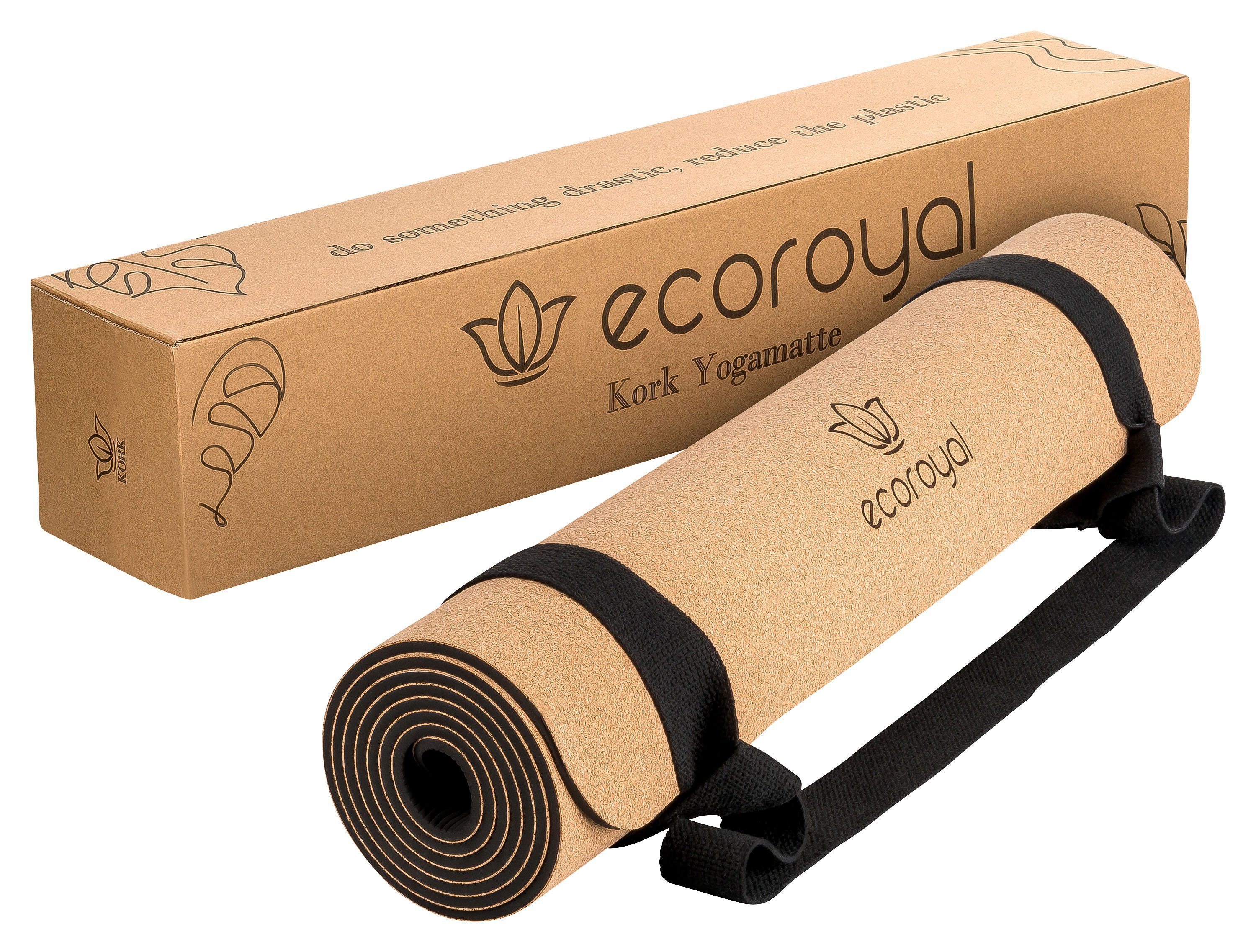 ecoroyal Yogamatte »Ecoroyal Yogamatte Kork I Yoga Matte I Korkmatte mit  Tragegurt I Nachhaltig &