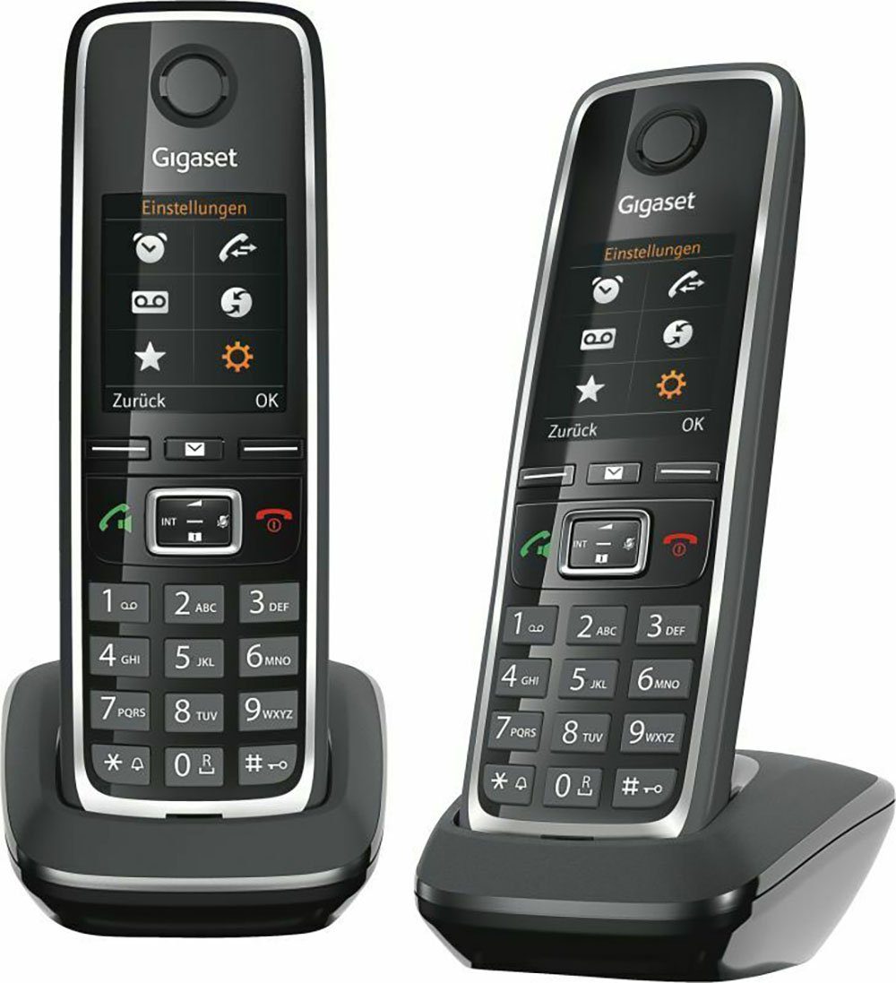 Organizer, DECT für C530HX schwarz Babyphone), Wecker DECT-Telefon Freisprechen TFT-Farbdisplay Kontakte 200 Mobilteile GIGASET zu Gigaset - & Duo bis Schnurloses & Kalender, 2, (Mobilteile: Adressbuch