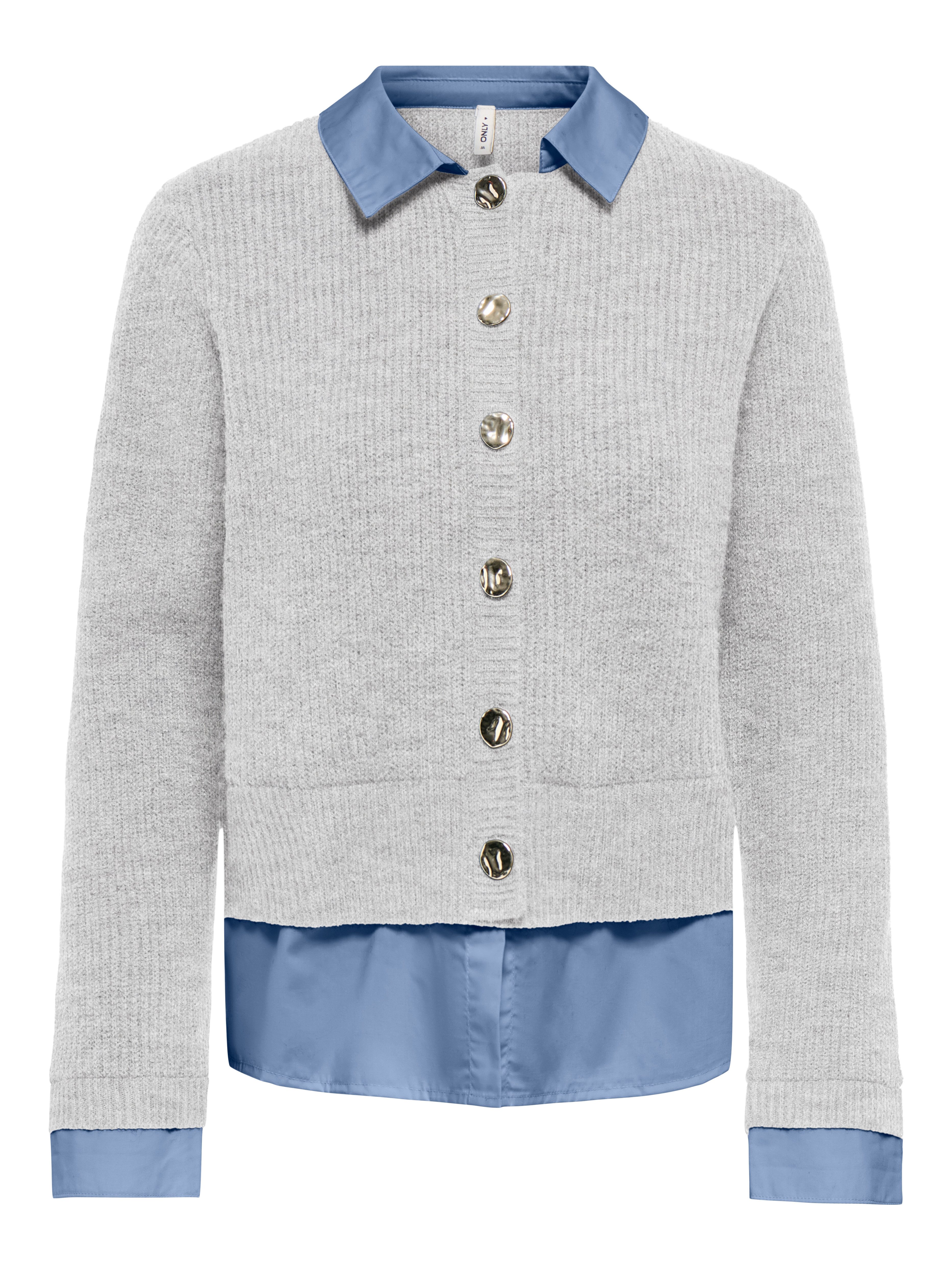ONLY Strickjacke ONLALIVIA LS WOVEN MIX CARDIGAN CS KNT Materialmix, regular fit