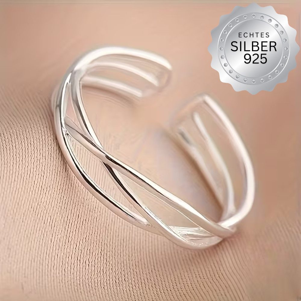 XCOAST Fingerring 925 Sterling Silber Damenring – Triline Design, Verstellb günstig online kaufen