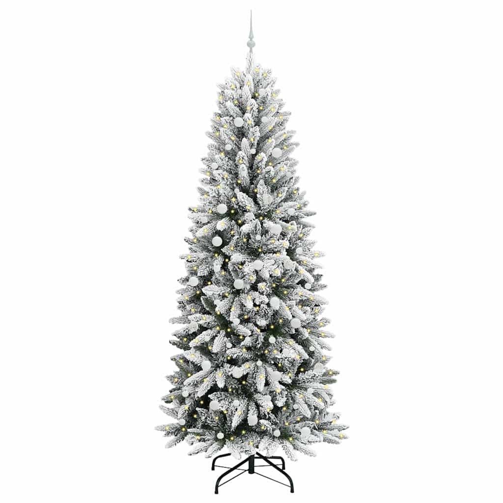 vidaXL LED Baum Künstlicher Weihnachtsbaum mit 300 LEDs mit Ständer Weiß 240 cm