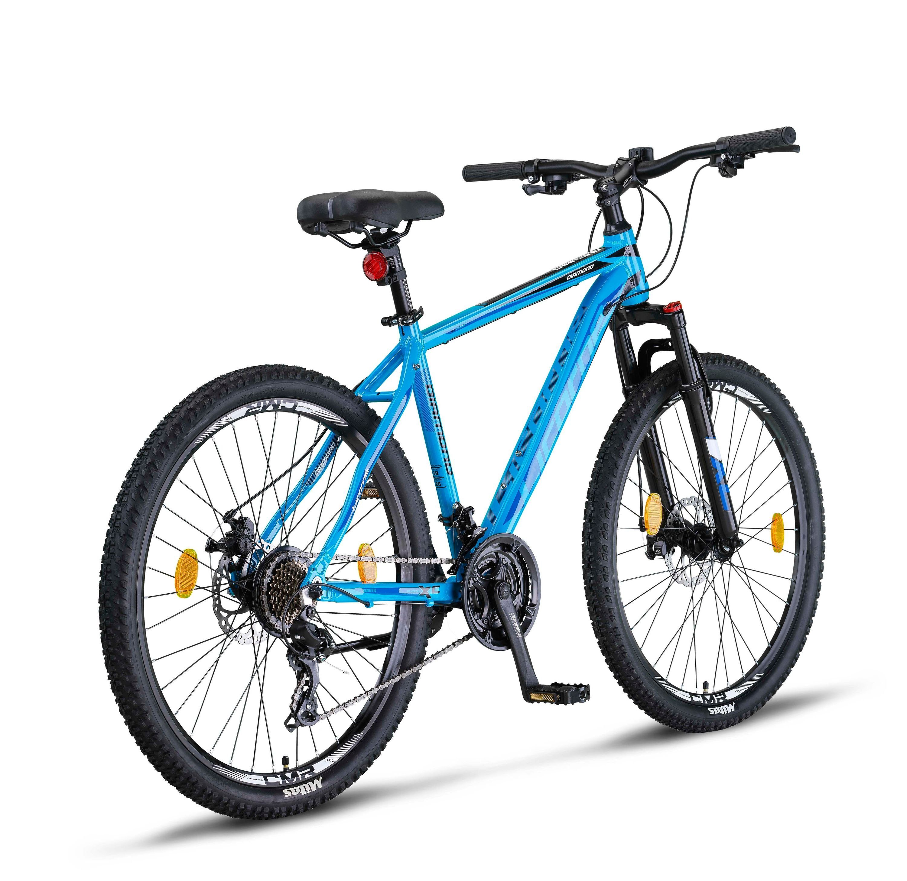26, Mountainbike Bike Premium Zoll, Mountainbike Gang Licorne 29 Licorne 27.5 Bike Blau und Diamond 21 Alu