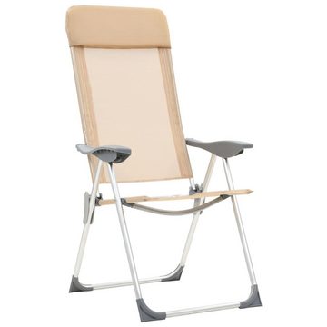 vidaXL Campingstuhl Klappbare Campingstühle 2 Stk Aluminium Creme