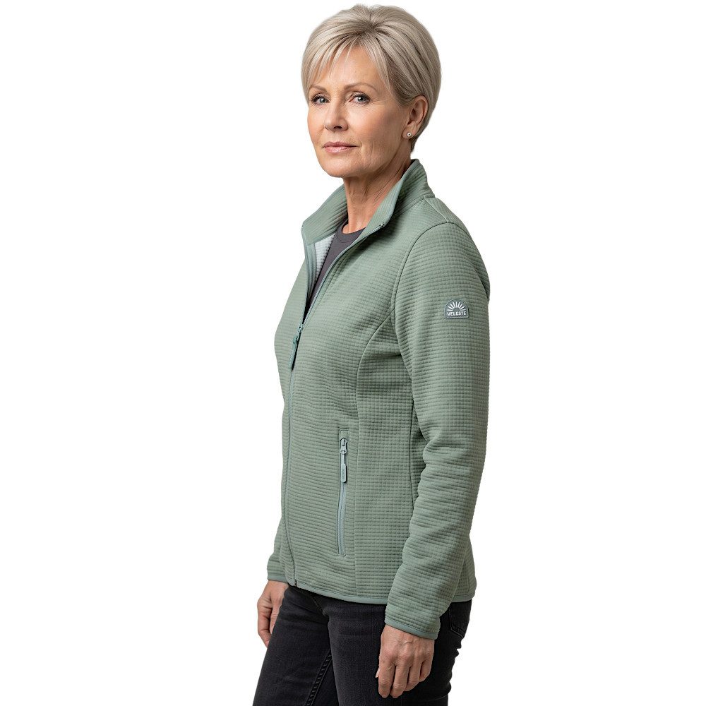 Veleste Sweatjacke Lise Freizeitjacke mit Waffelstruktur leicht und atmungsaktiv, schnelltrocknend