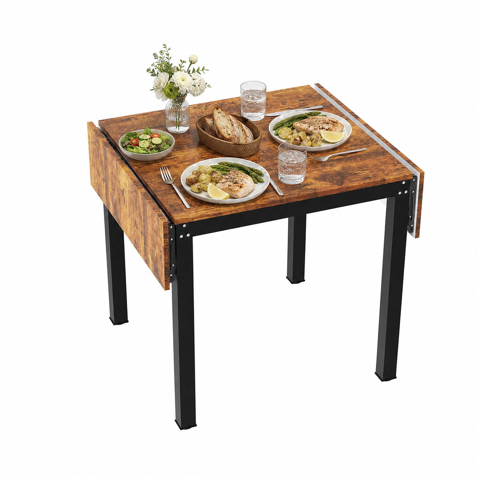 JEOBEST Esstisch Klappbarer Esstisch 120x 78cm, Küchentisch für 2-4 Personen, (1 Tisch) Für kleine Räume, Esszimmer, Küche, Höhe 75 cm – Bild 4 von 5
