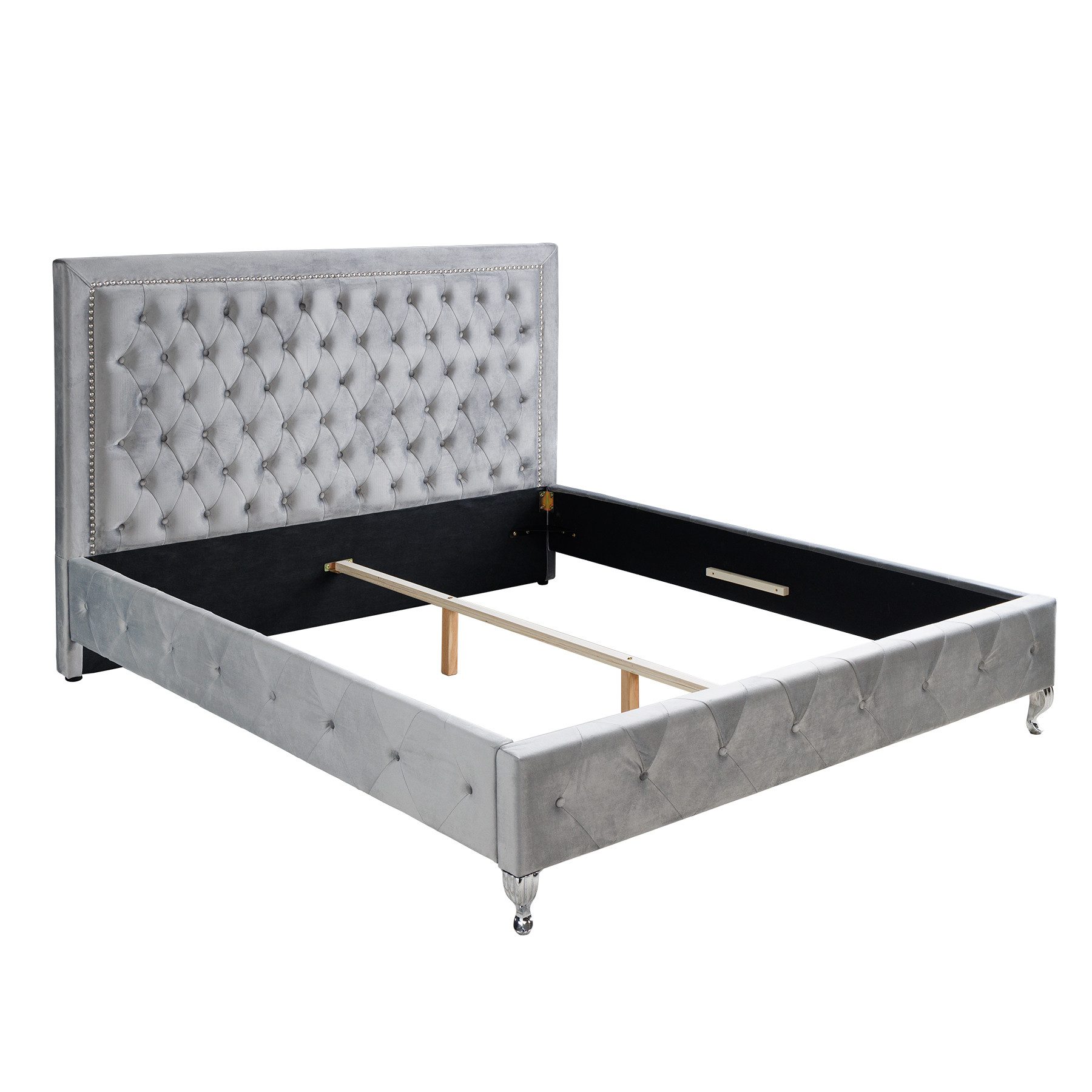 riess-ambiente Bett EXTRAVAGANCIA 180x200cm silbergrau, mit günstig online kaufen