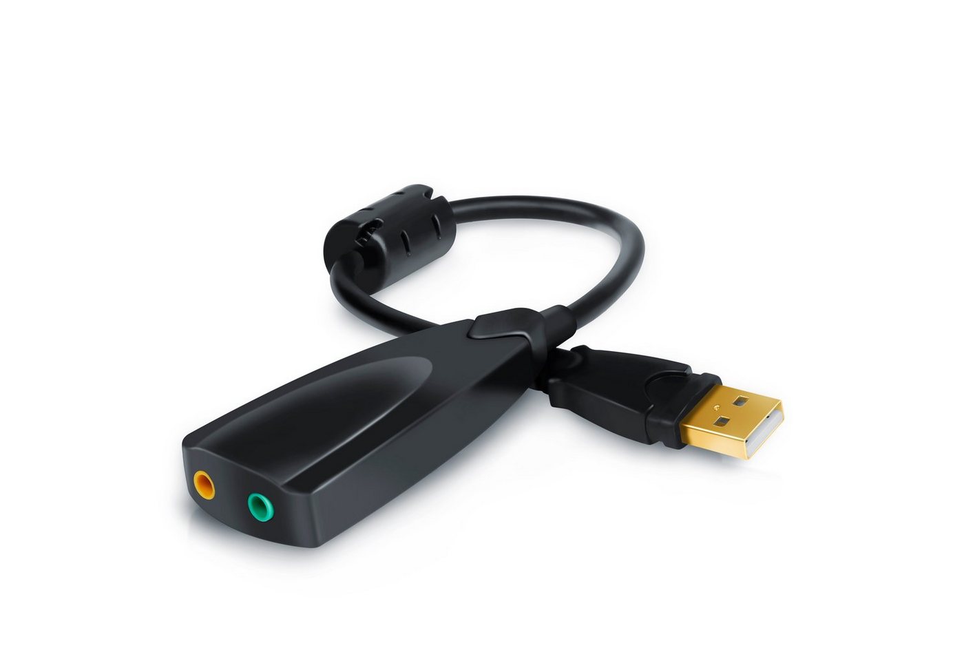 Aplic Externe USB Soundkarte mit 7.1 Virtual Sound USB-Soundkarte Virtual 7.1 Surround, extern, Plug & Play für Windows & Mac, für Headset & Lautsprecher