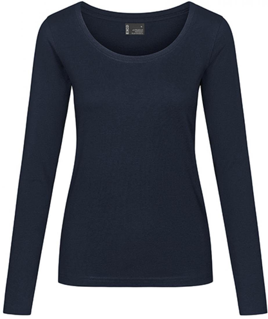 Langarm-Poloshirt Damen T-Shirt Longsleeve, Single-Jersey