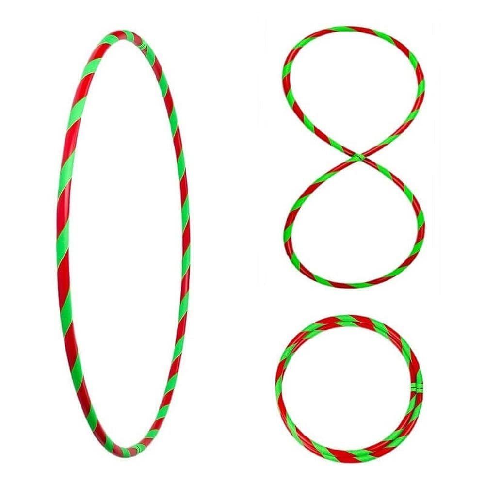 Hoopomania Hula-Hoop-Reifen Bunter Hula Hoop Reifen, faltbar, Ø100cm Rot-Grün