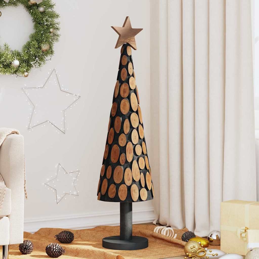 vidaXL Künstlicher Weihnachtsbaum Weihnachtsbaum mit Ständer Braun 120 cm Massivholz