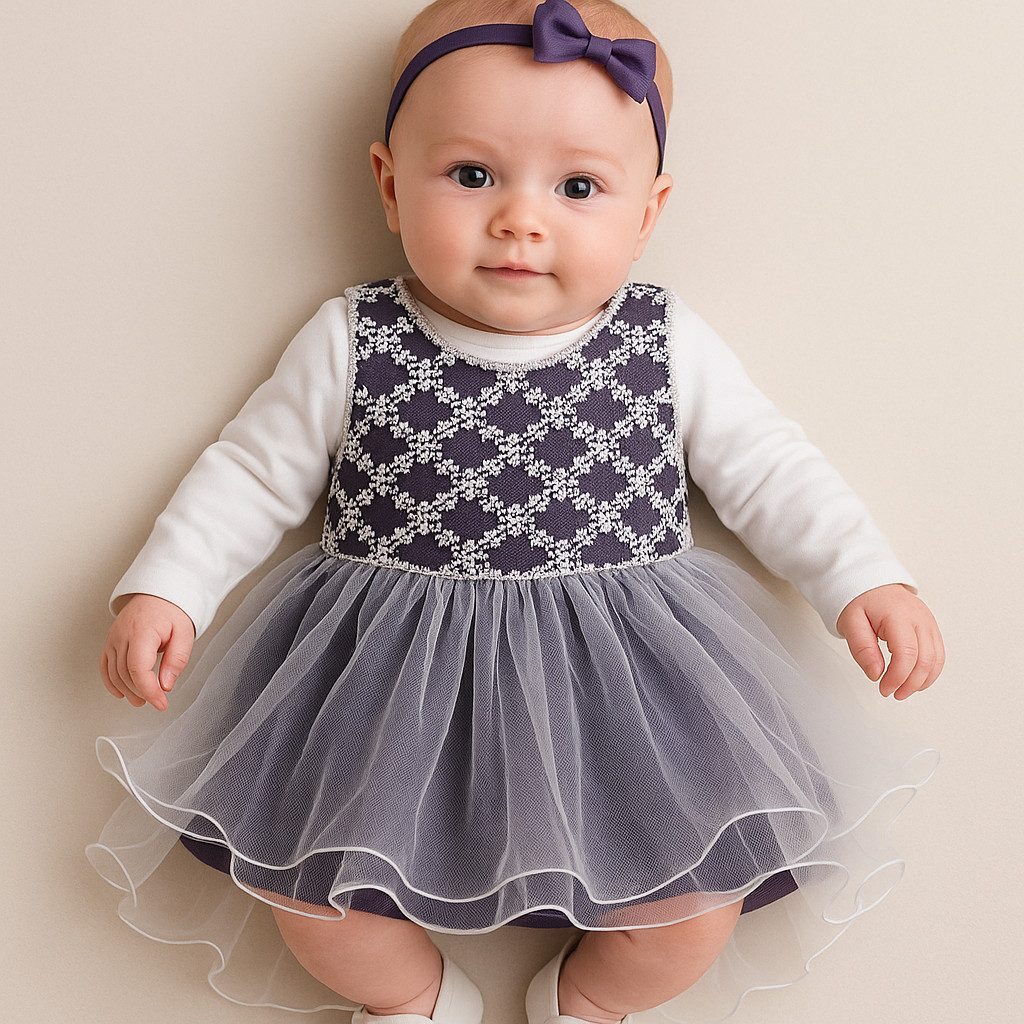 Neugeborenen-Geschenkset Mädchen Outfit Kleinkind, 4er Set, Body + Kleid + Schuhe + Stirnband