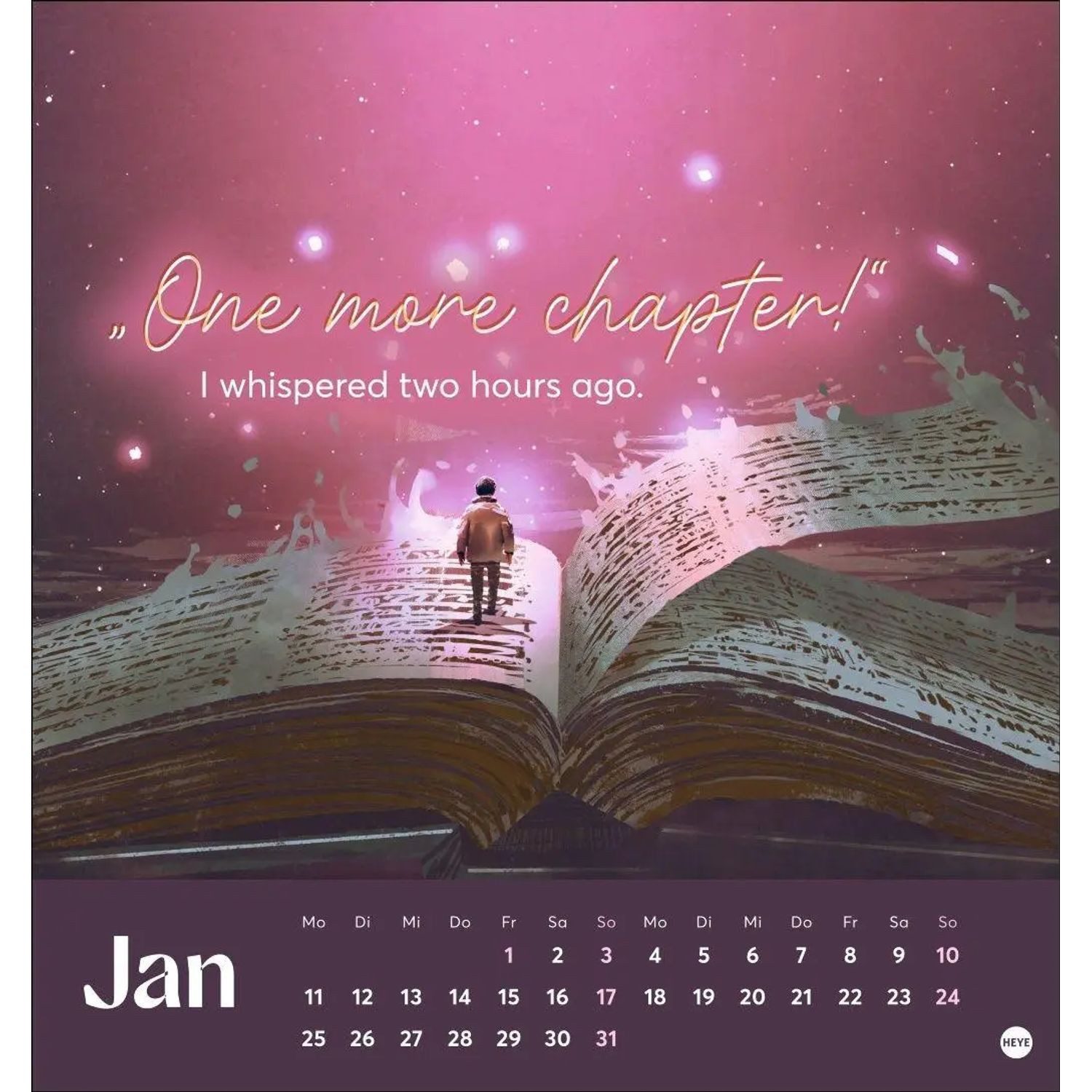 HEYE Monatskalender Book Lover Postkartenkalender 2027 - Postkarten für Buchverliebte